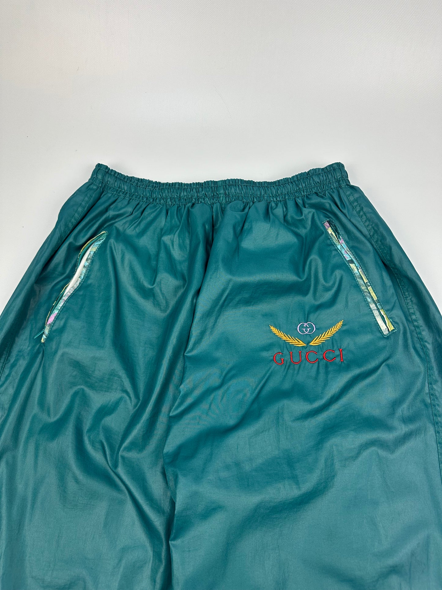 Vintage Gucci Trackpants weiß/grün Gr. XL