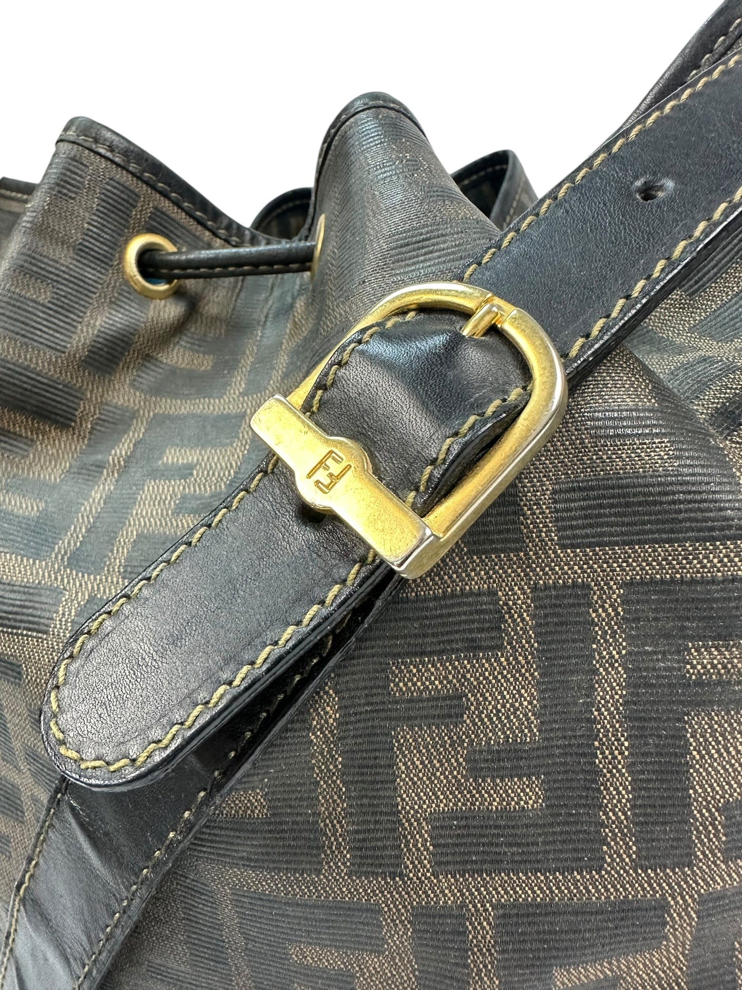 Vintage Fendi Umhängetasche braun/gold