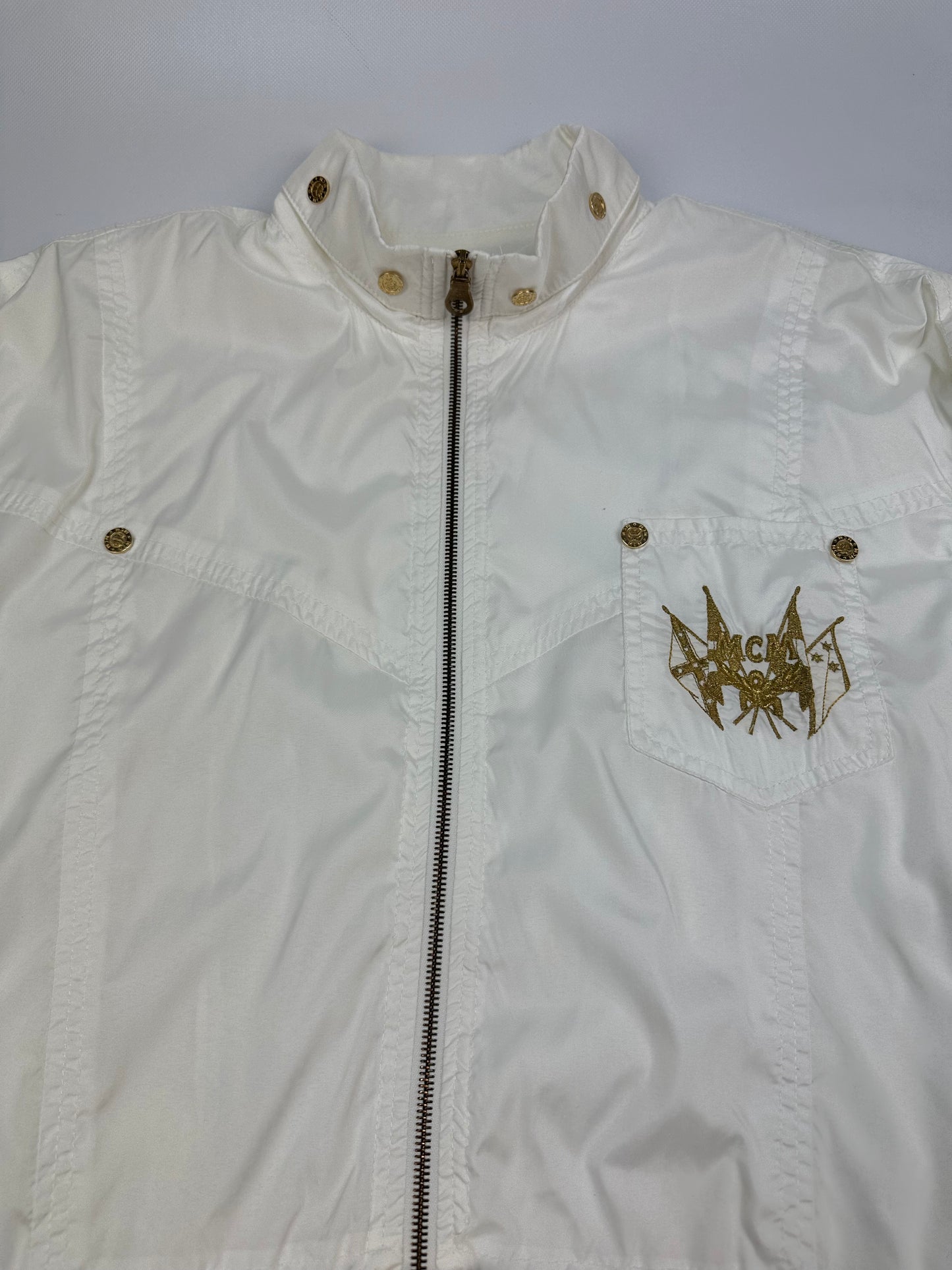 Vintage MCM Trackjacket weiß/gold Gr. XL