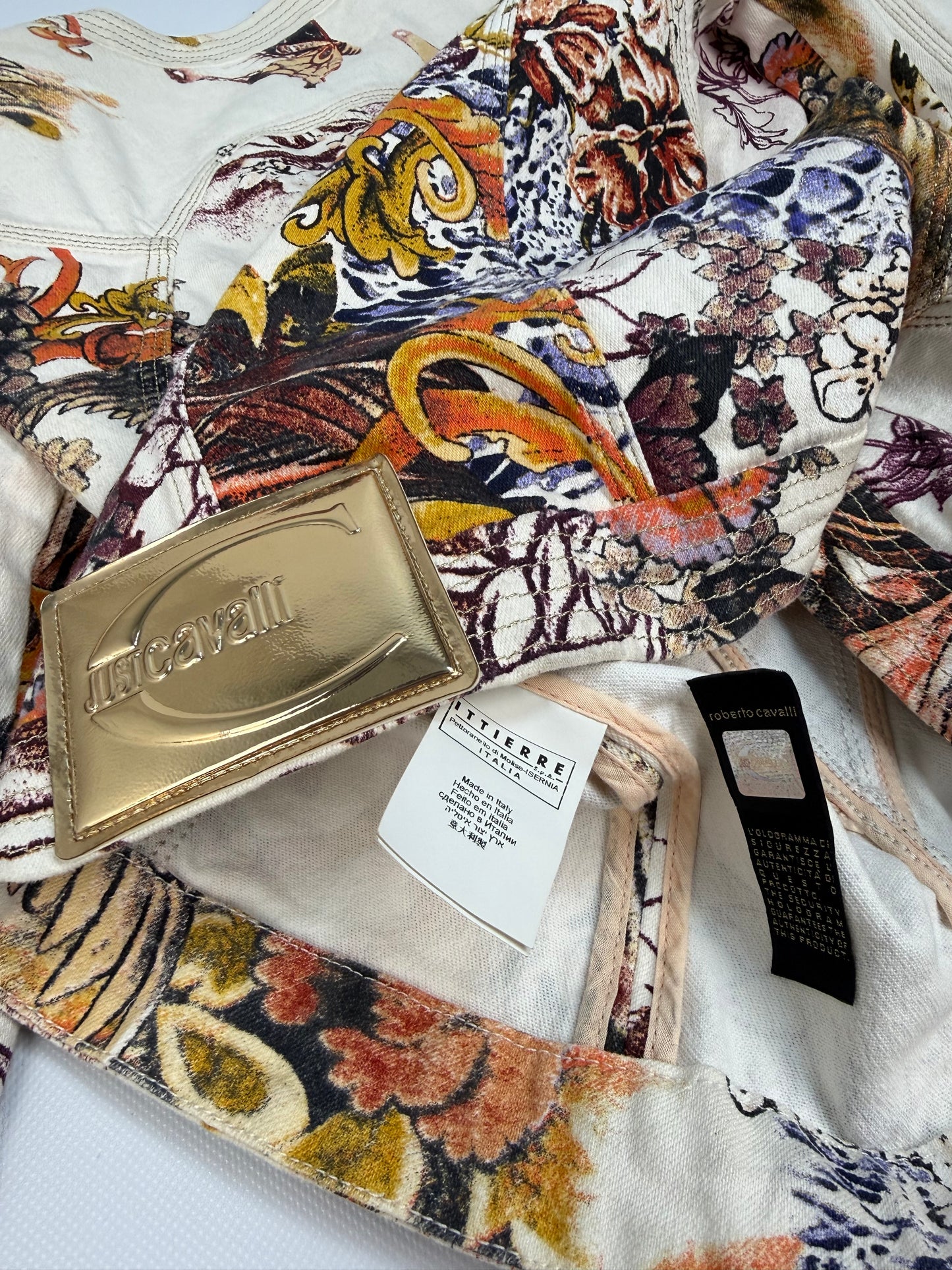 Vintage Just Cavalli Jacke weiß / orange Gr. S