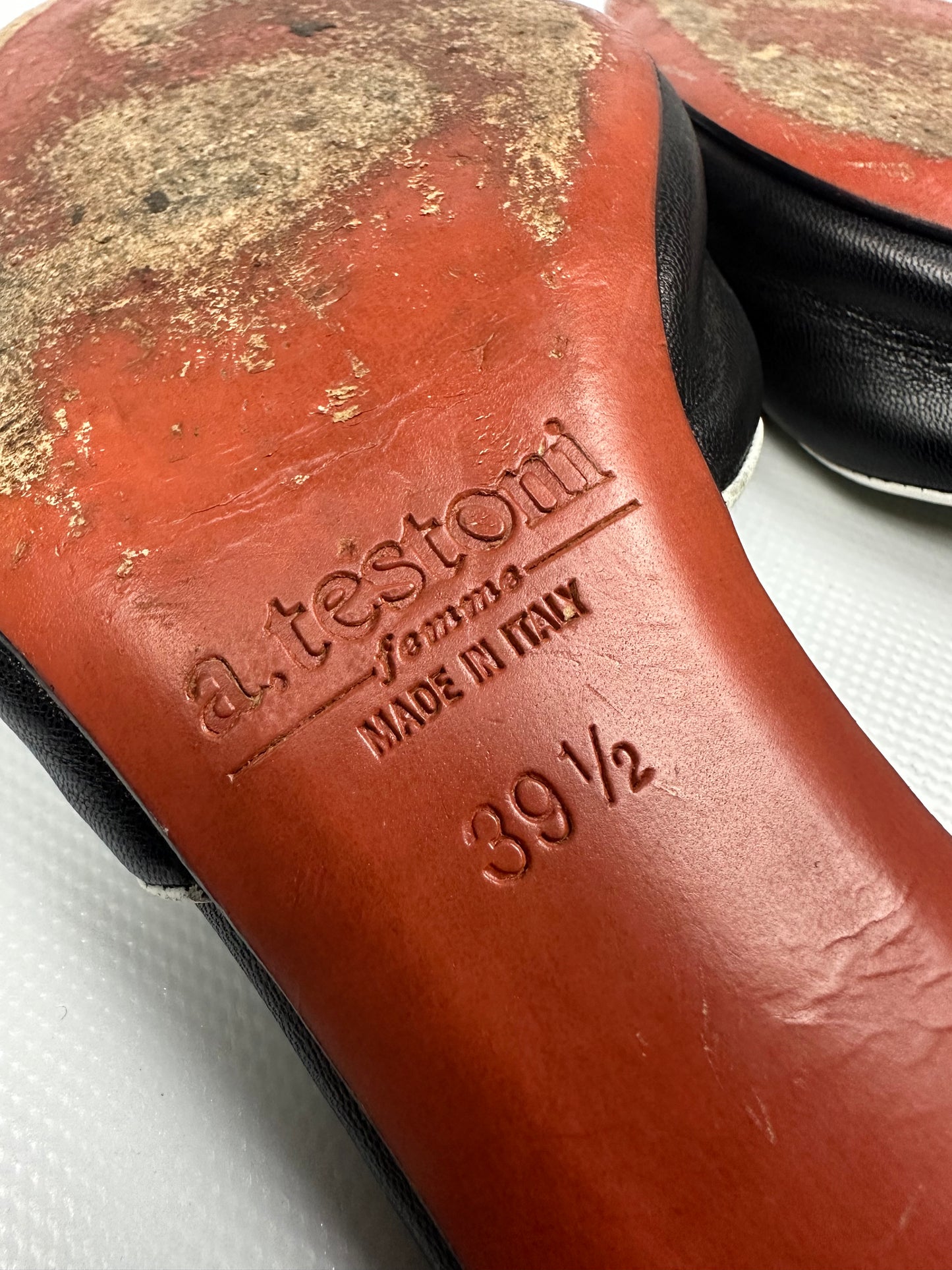 Vintage A.Testoni Pumps schwarz/grün/rot Gr. 39,5