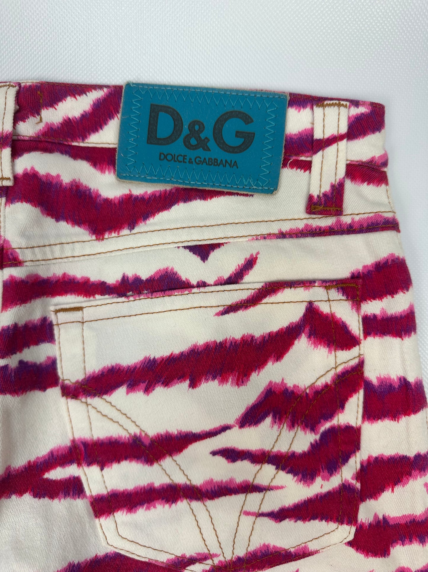 Vintage Dolce & Gabbana Hose weiß/pink Gr. 29