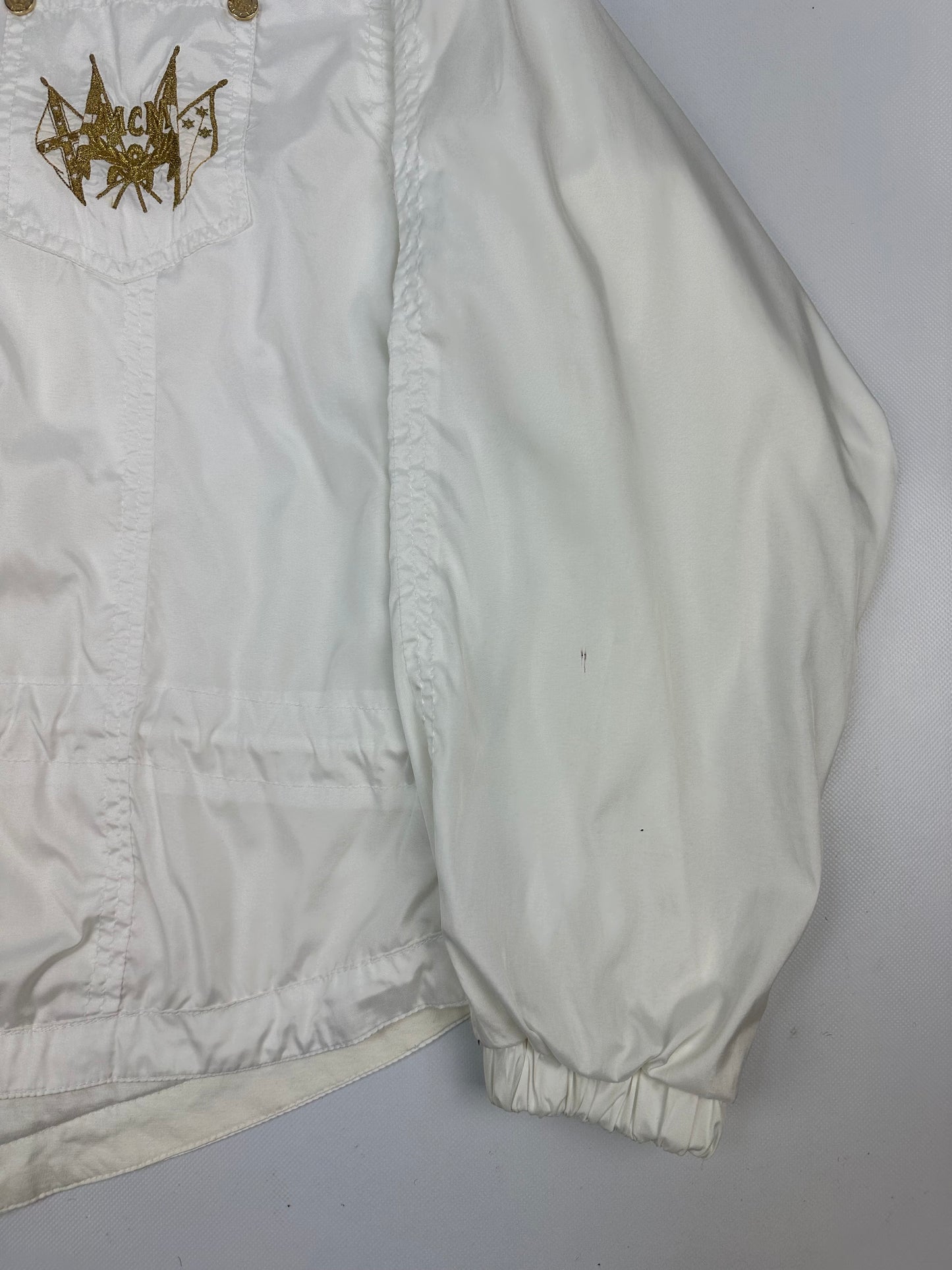 Vintage MCM Trackjacket weiß/gold Gr. XL