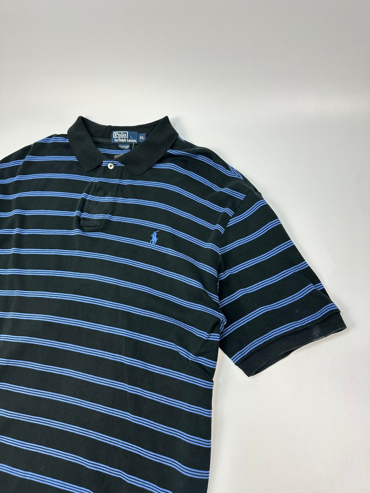 Vintage Polo Ralph Lauren Polohemd blau/schwarz XL