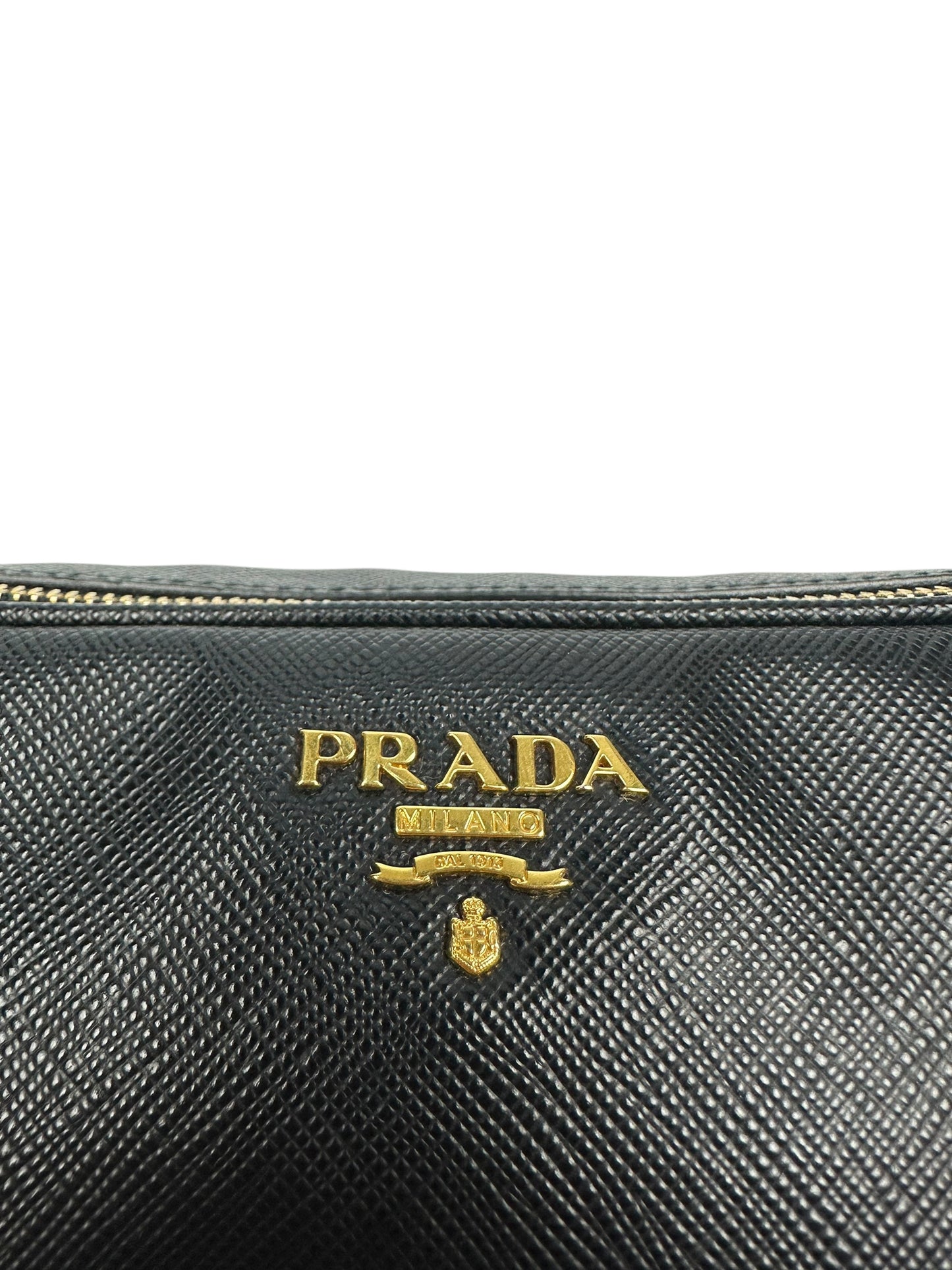 Prada Umhängetasche schwarz/gold