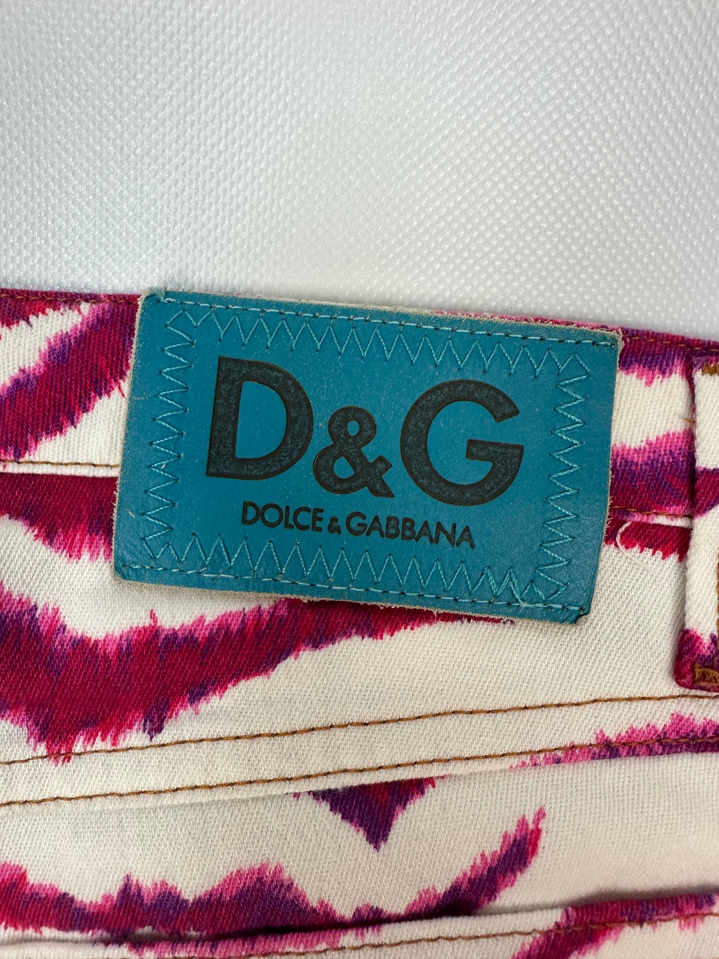 Vintage Dolce & Gabbana Hose weiß/pink Gr. 29