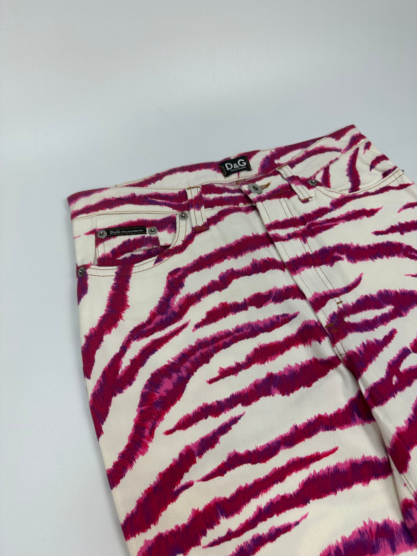 Vintage Dolce & Gabbana Hose weiß/pink Gr. 29