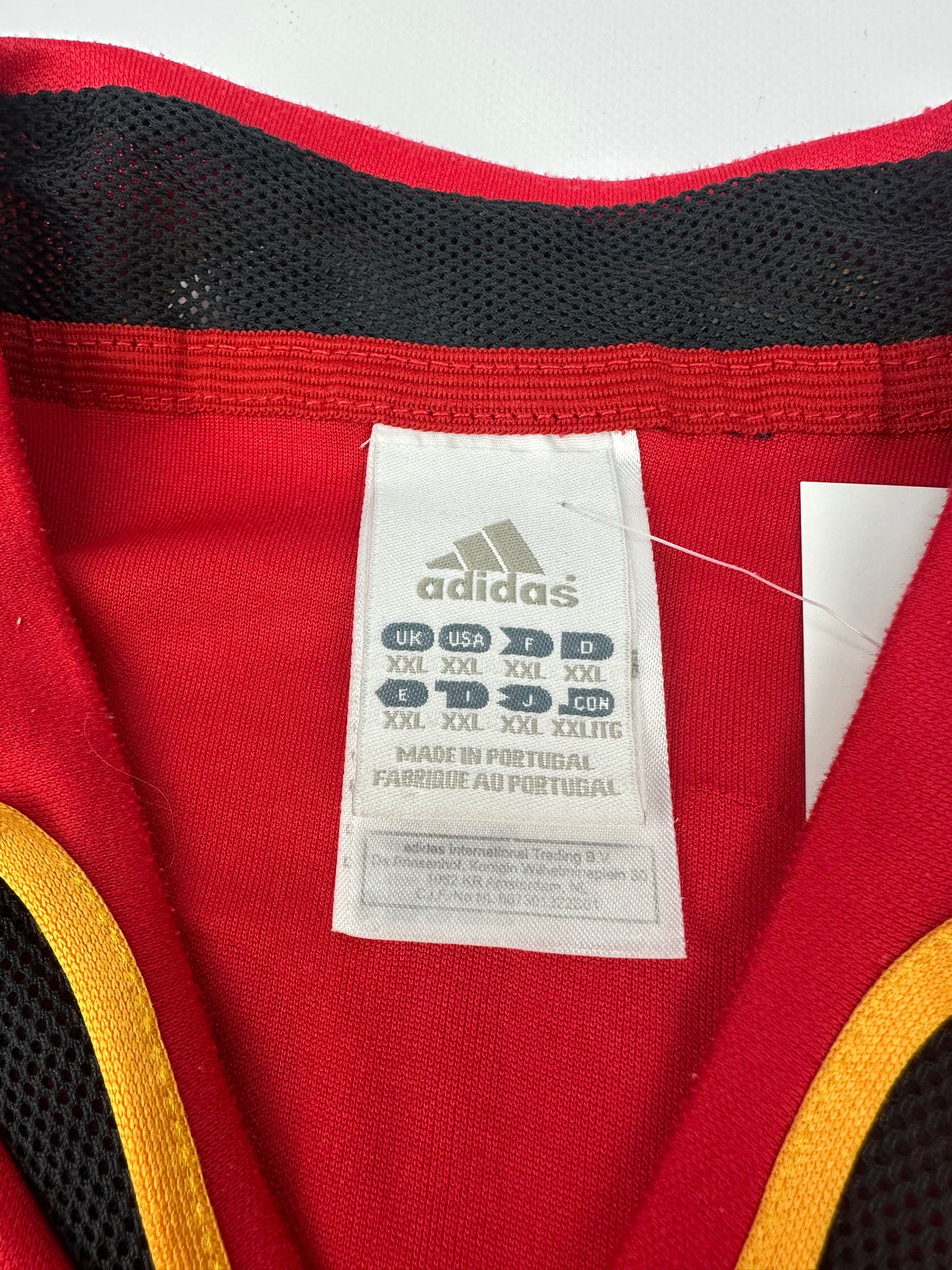 Vintage Adidas Deutschland Podolski Fußballtrikot rot XXL