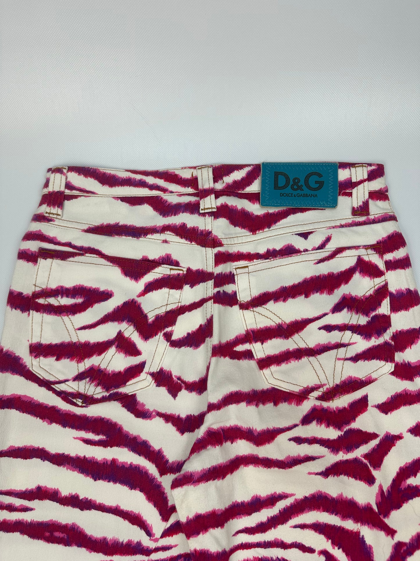 Vintage Dolce & Gabbana Hose weiß/pink Gr. 29