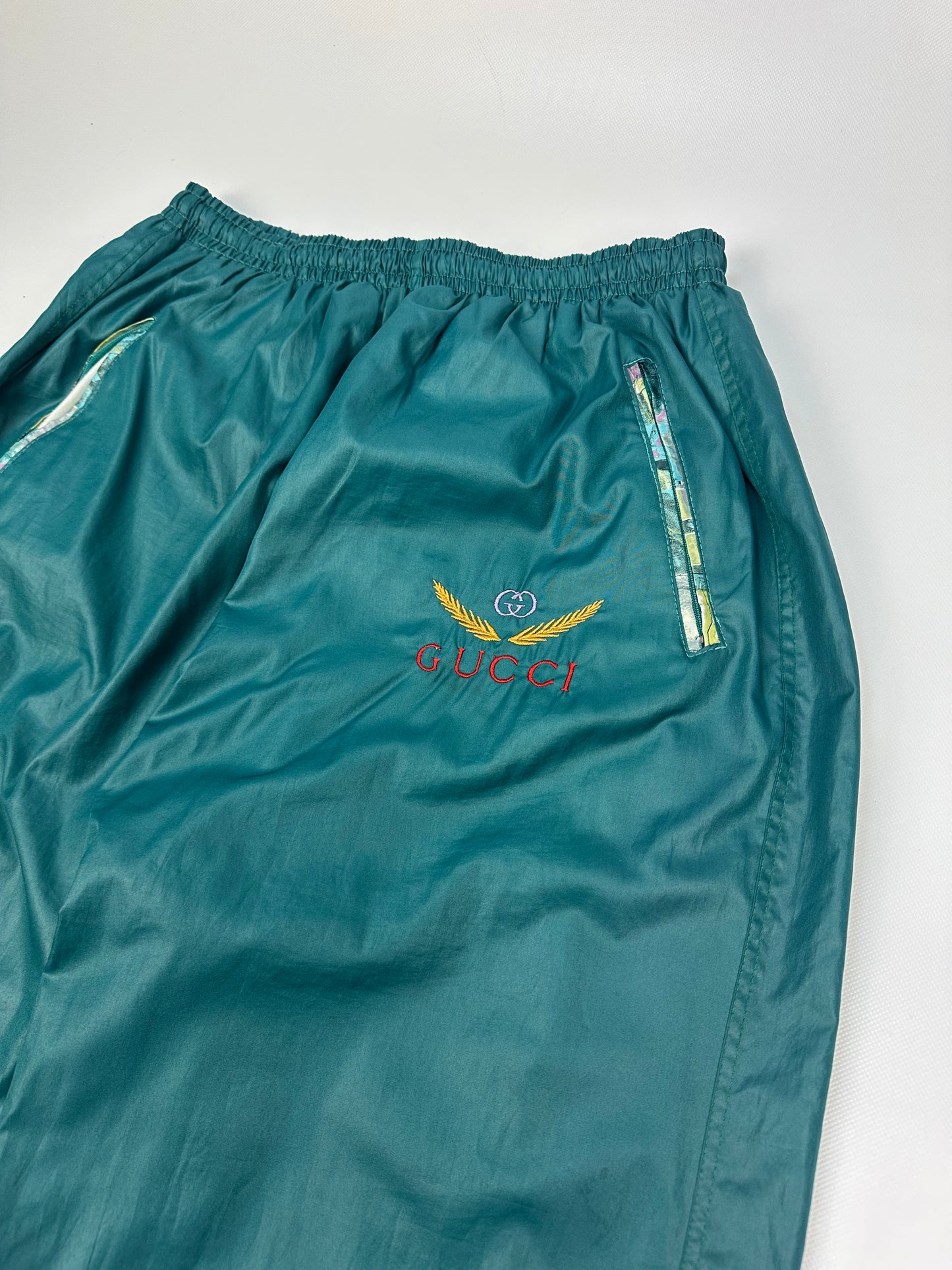 Vintage Gucci Trackpants weiß/grün Gr. XL