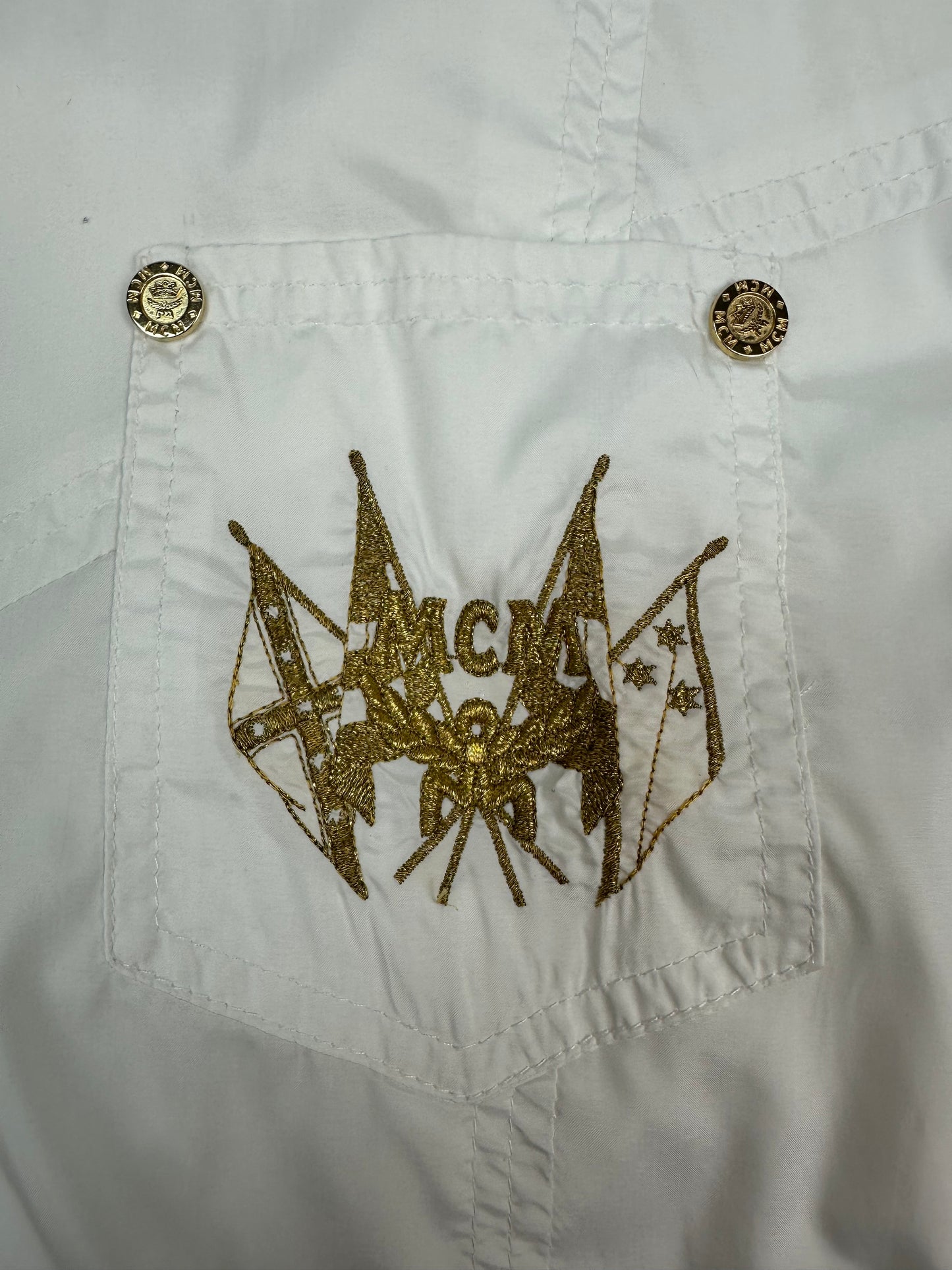 Vintage MCM Trackjacket weiß/gold Gr. XL