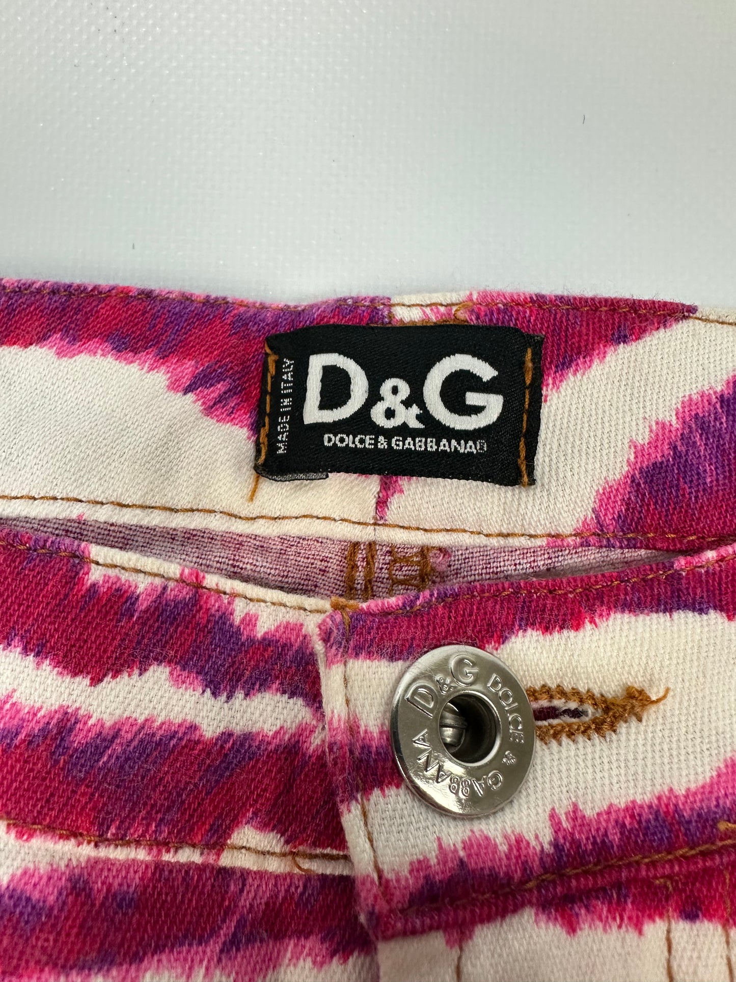 Vintage Dolce & Gabbana Hose weiß/pink Gr. 29