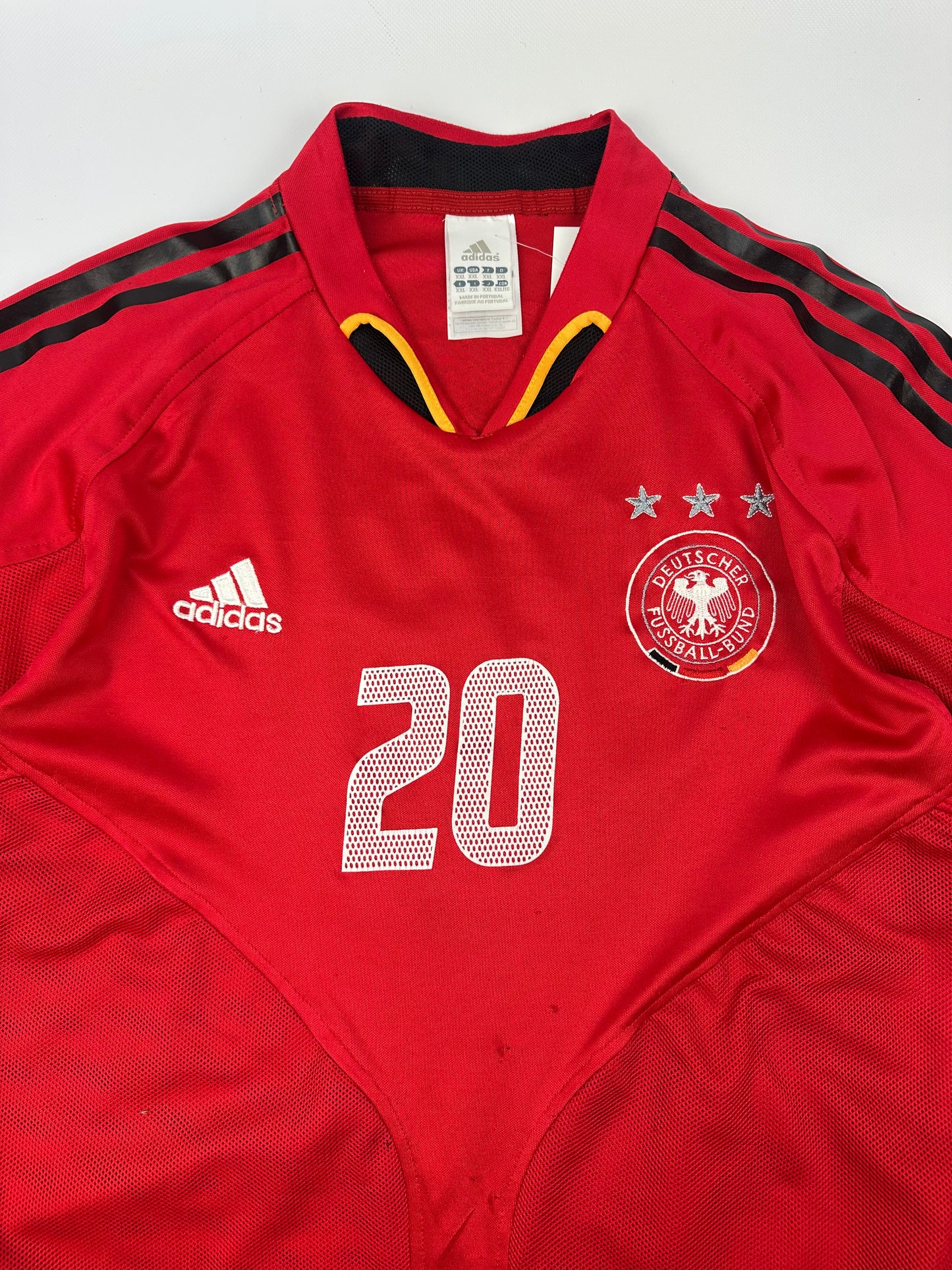 Vintage Adidas Deutschland Podolski Fußballtrikot rot XXL
