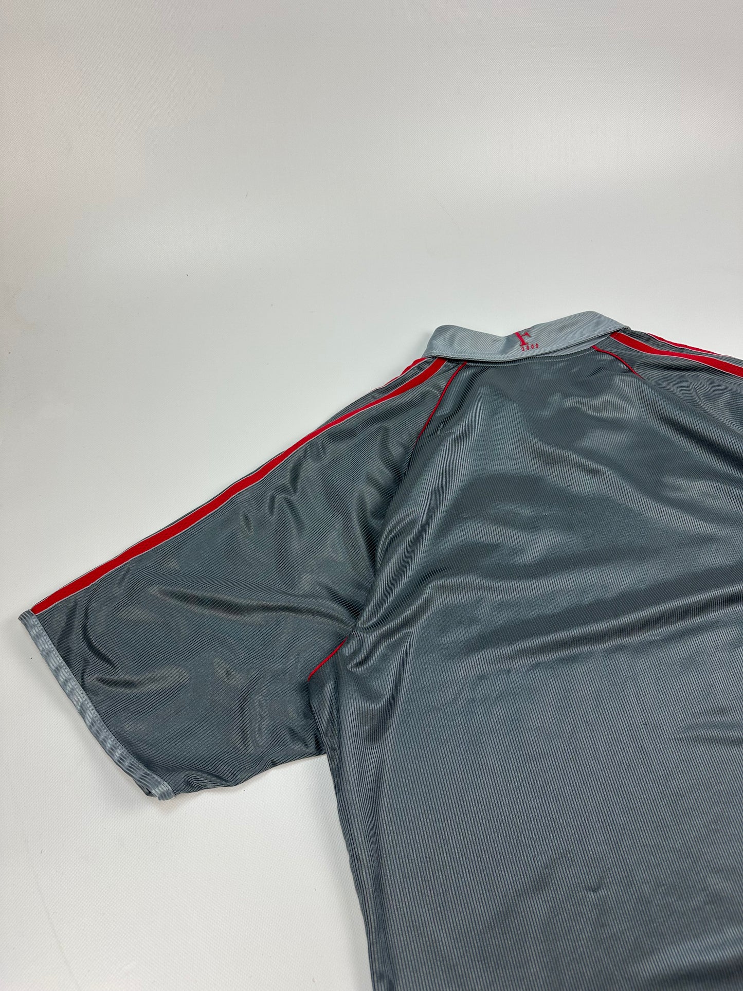Vintage Adidas Rotterdam Jersey grau/rot Gr. L