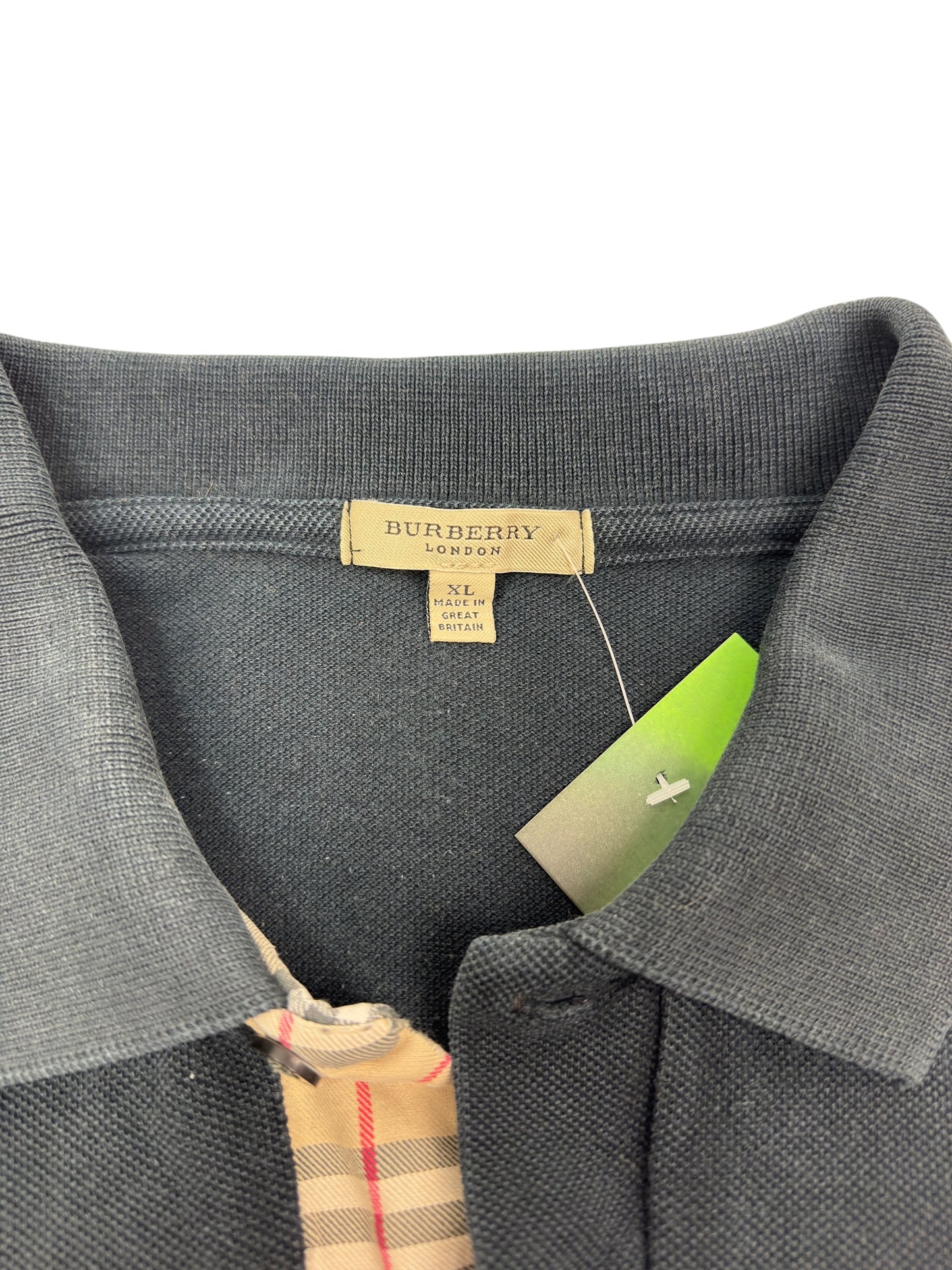 Vintage Burberry Polohemd schwarz Gr. XL