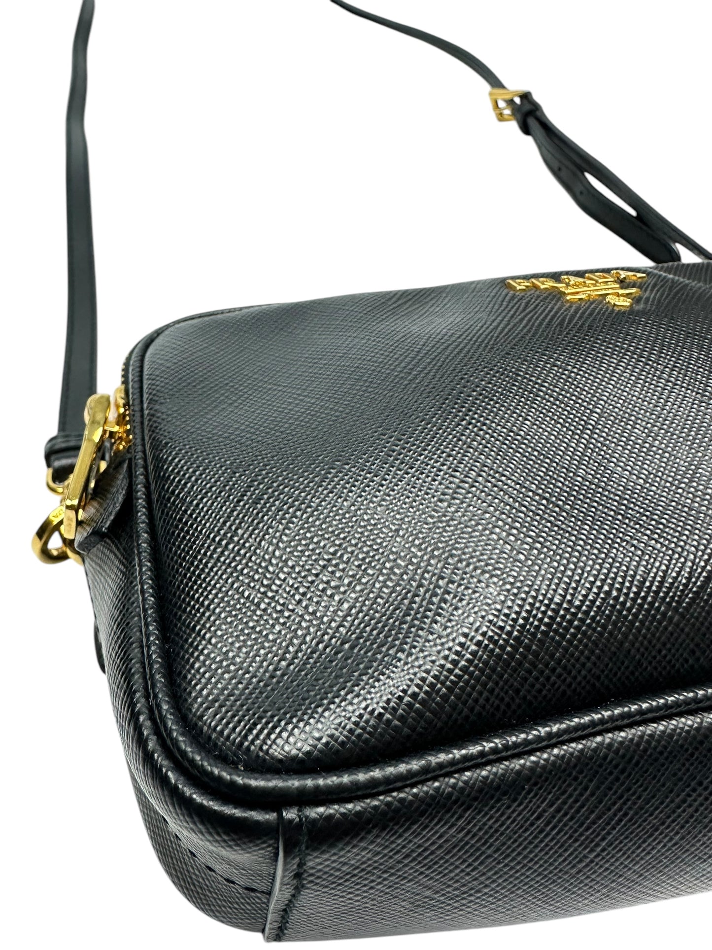 Prada Umhängetasche schwarz/gold