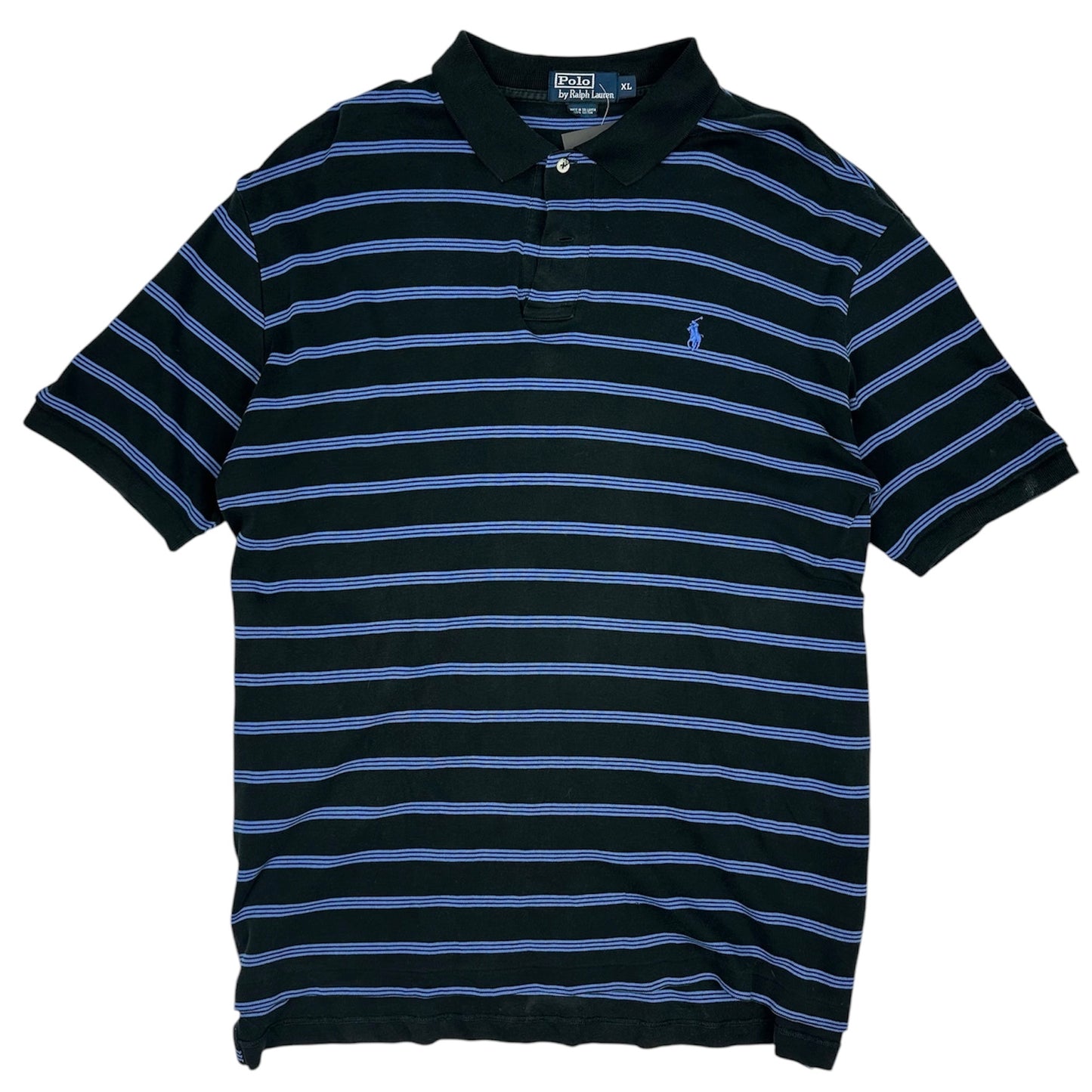 Vintage Polo Ralph Lauren Polohemd blau/schwarz XL