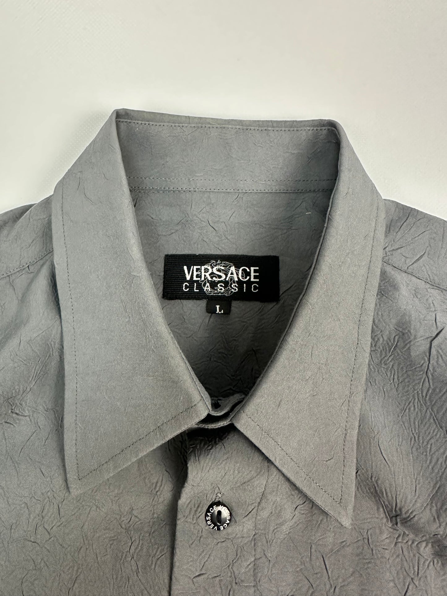 Vintage Versace Hemd grau Gr. L