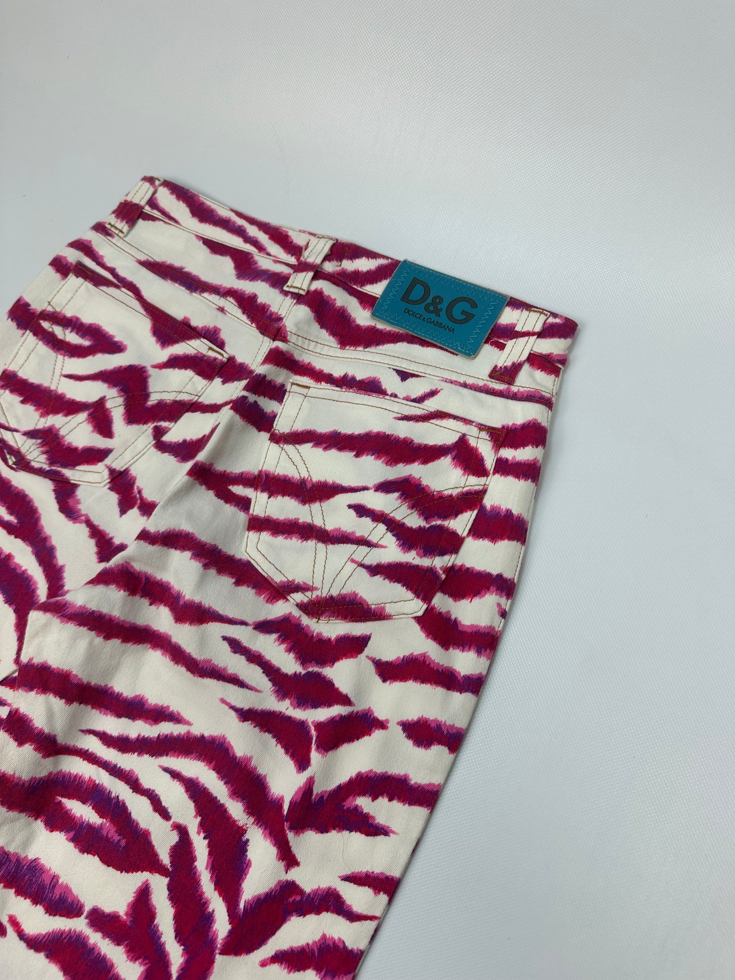 Vintage Dolce & Gabbana Hose weiß/pink Gr. 29