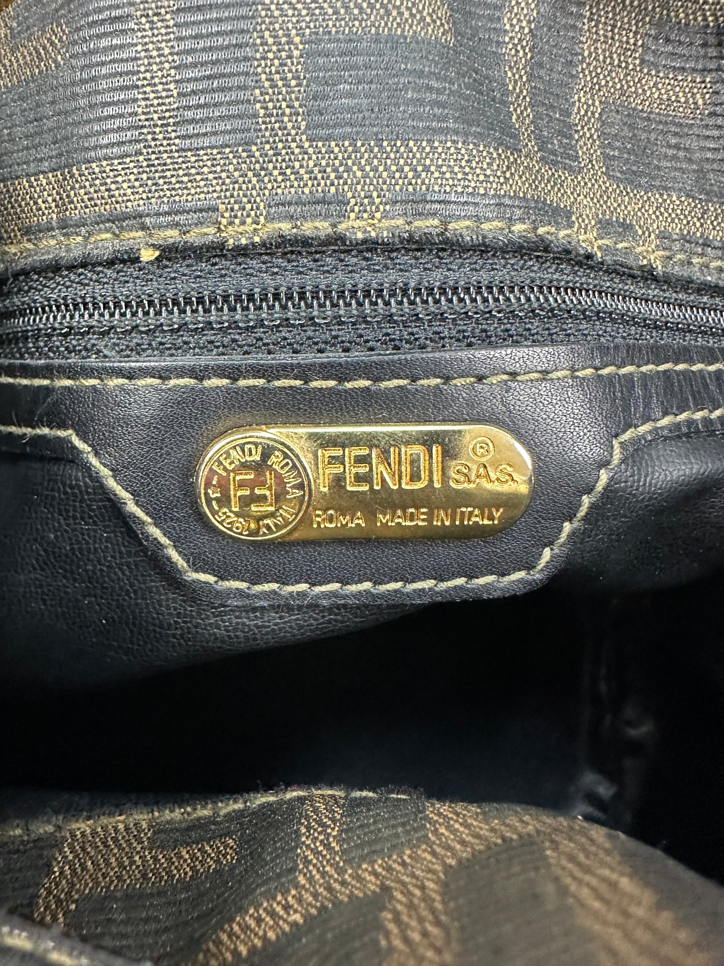 Vintage Fendi Umhängetasche braun/gold