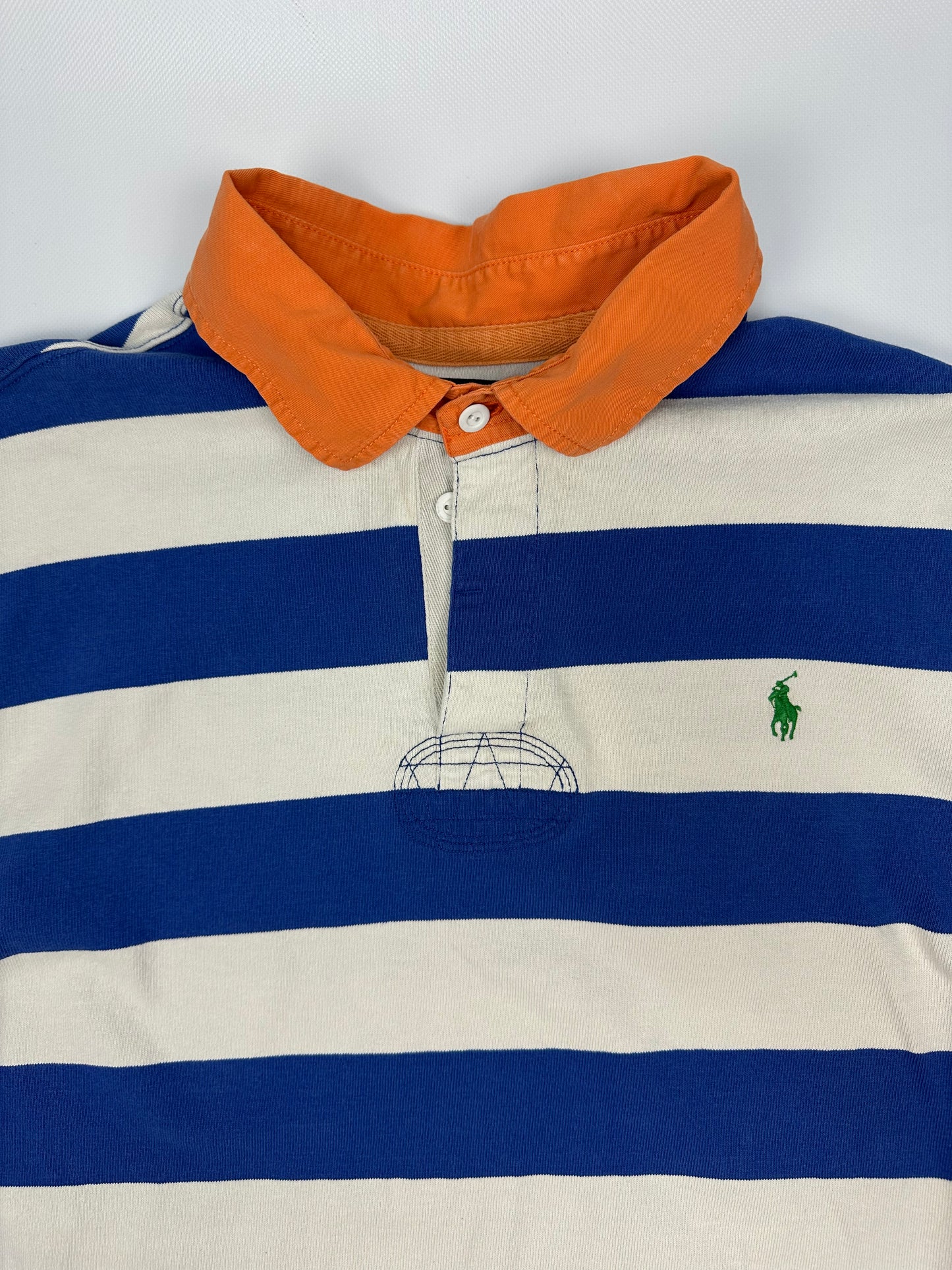 Vintage Polo Ralph Lauren Polohemd blau/weiß XXL