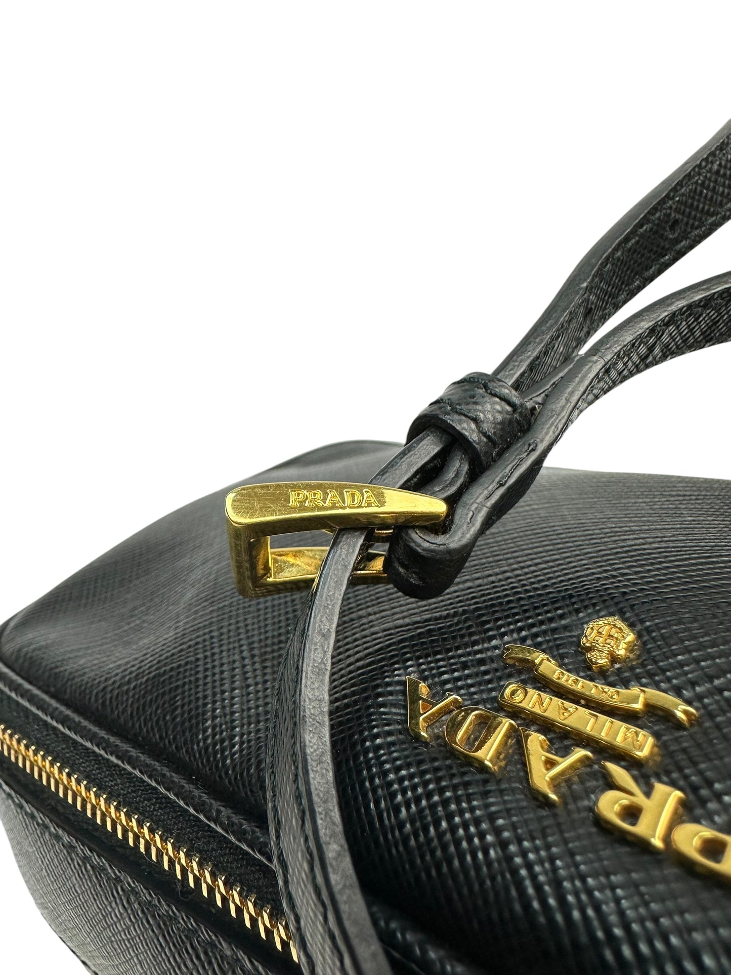 Prada Umhängetasche schwarz/gold