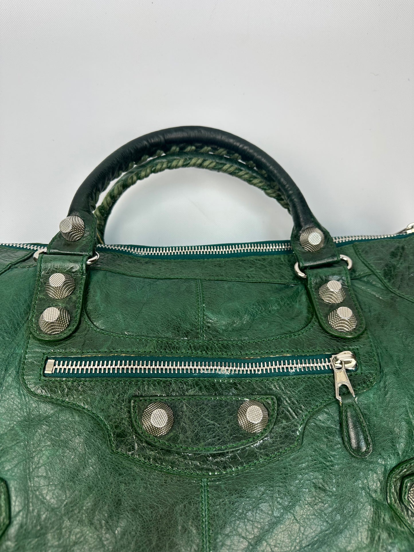 Vintage Balenciaga City bag grün