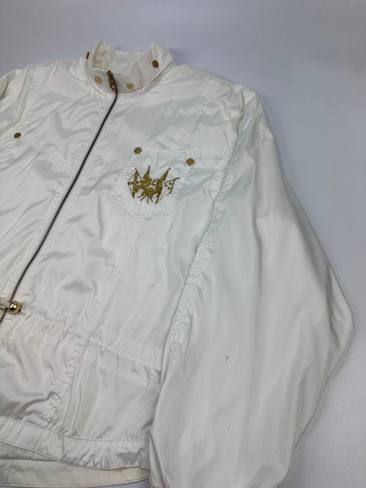 Vintage MCM Trackjacket weiß/gold Gr. XL