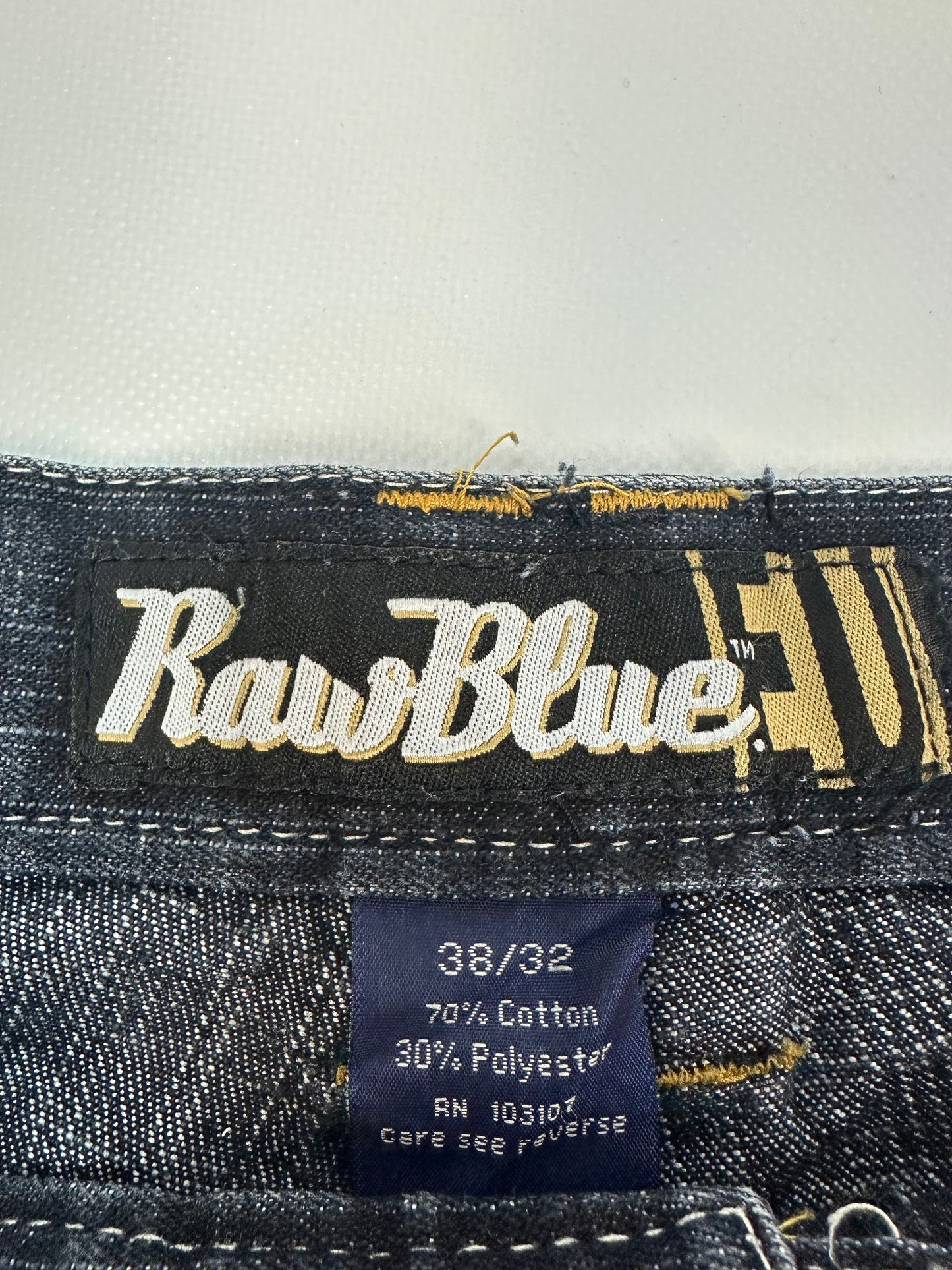 Vintage RawBlue Jeanshose blau/gelb Gr. 38