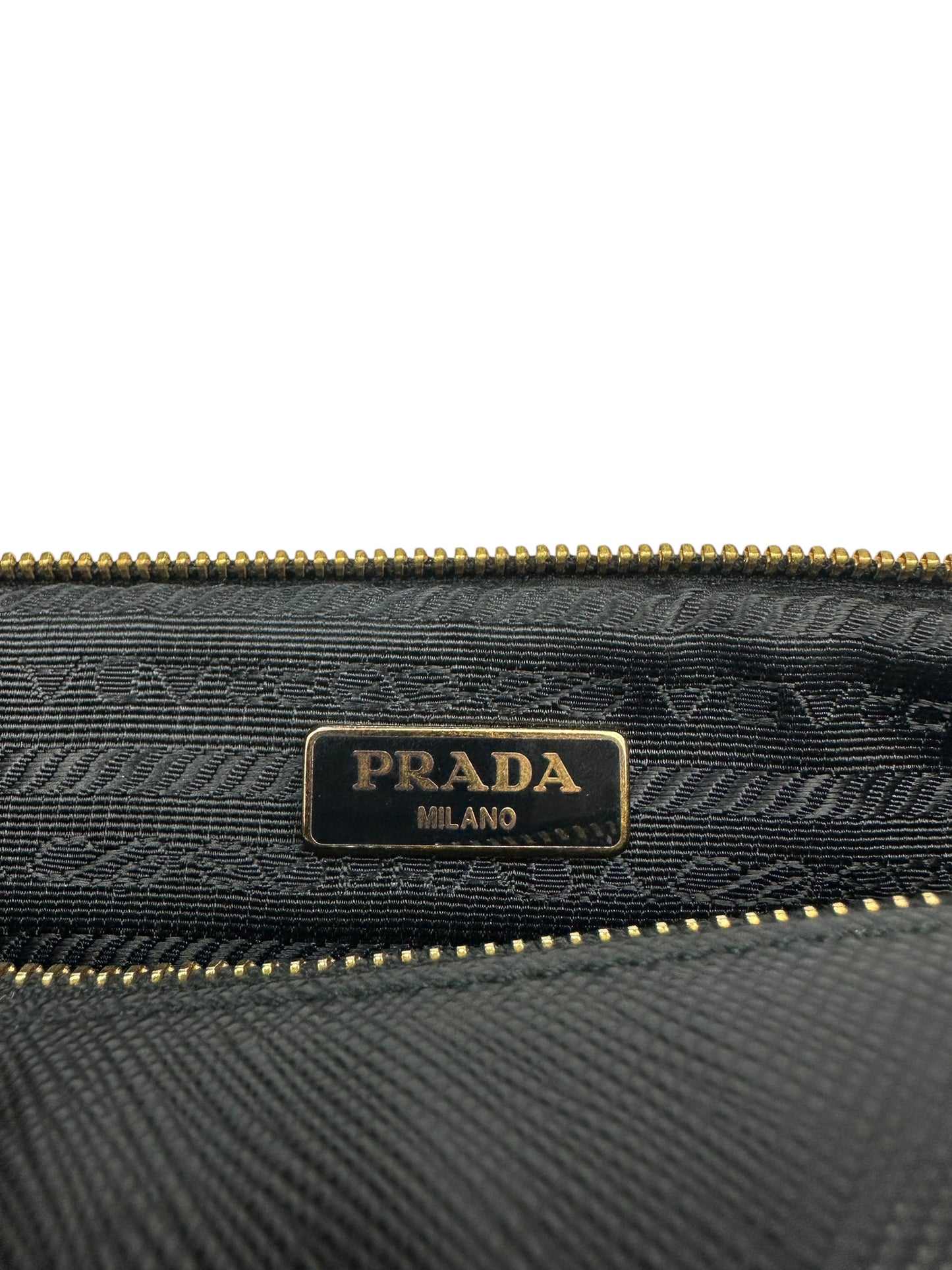 Prada Umhängetasche schwarz/gold