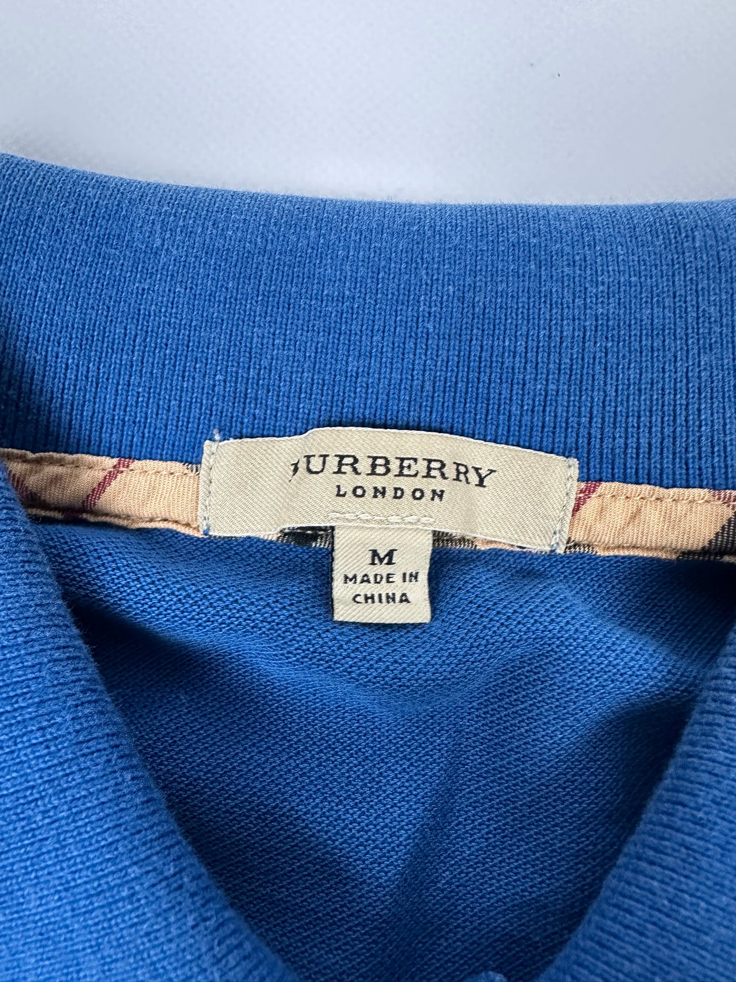 Vintage Burberry Polo Hemd blau Gr. M