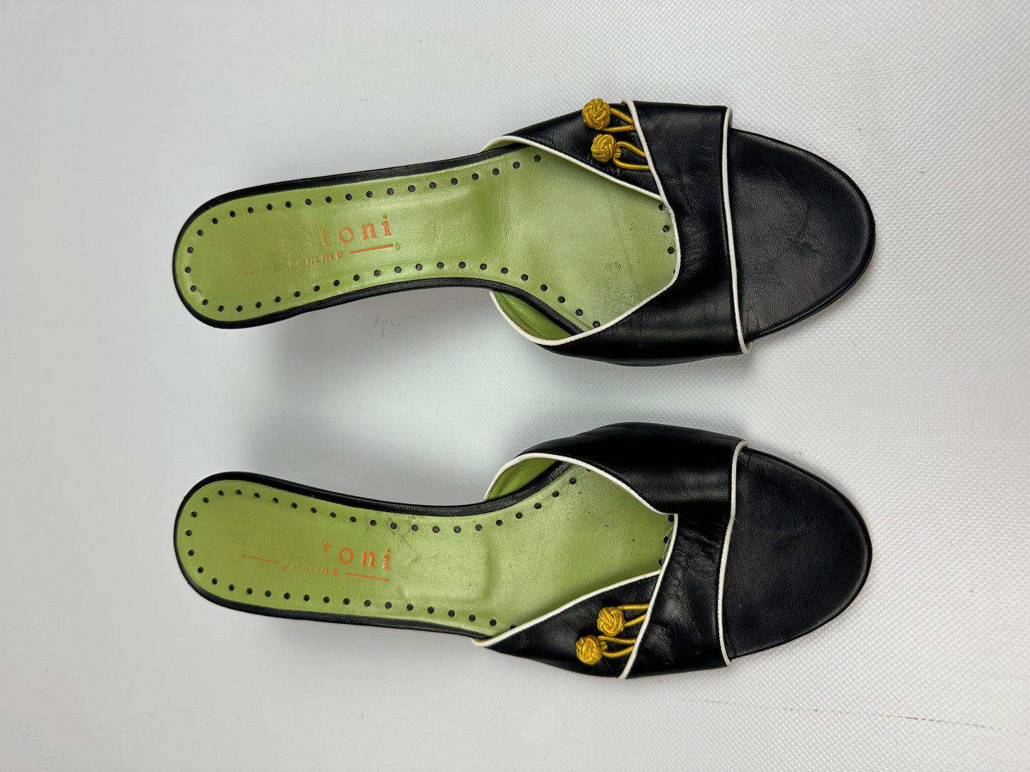 Vintage A.Testoni Pumps schwarz/grün/rot Gr. 39,5