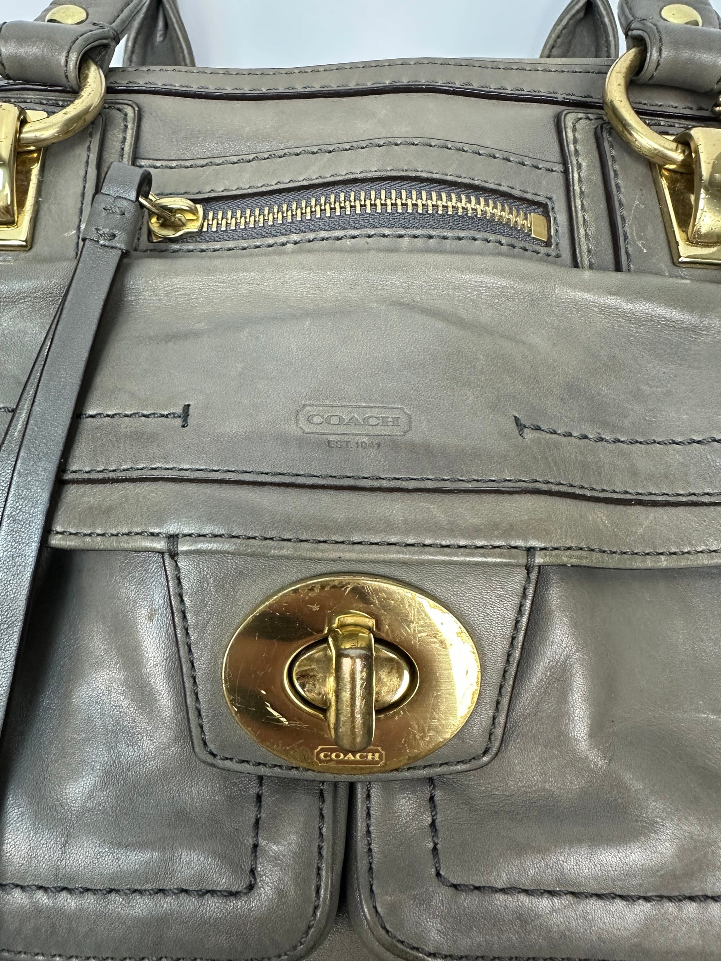 Vintage Coach Handtasche grau