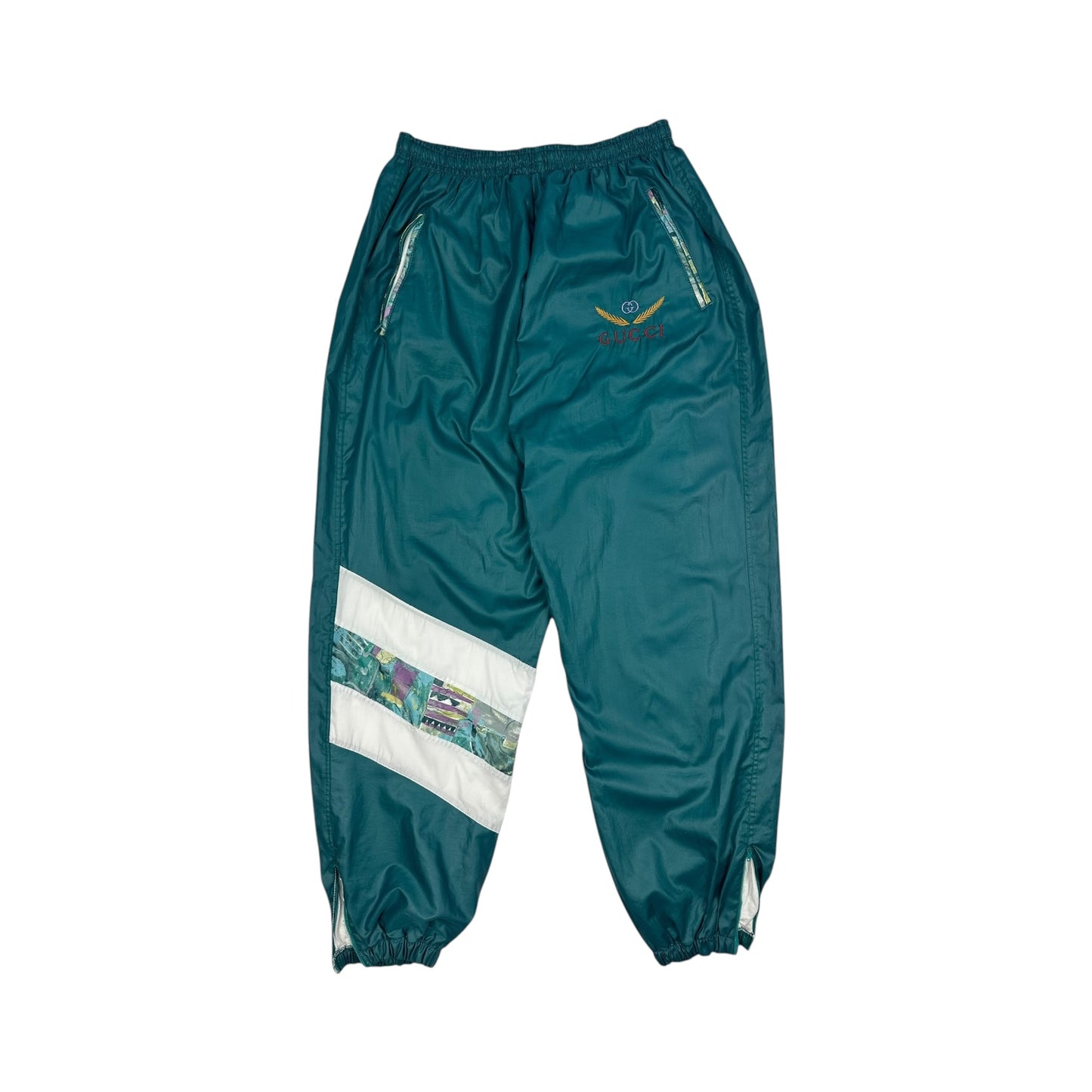Vintage Gucci Trackpants weiß/grün Gr. XL