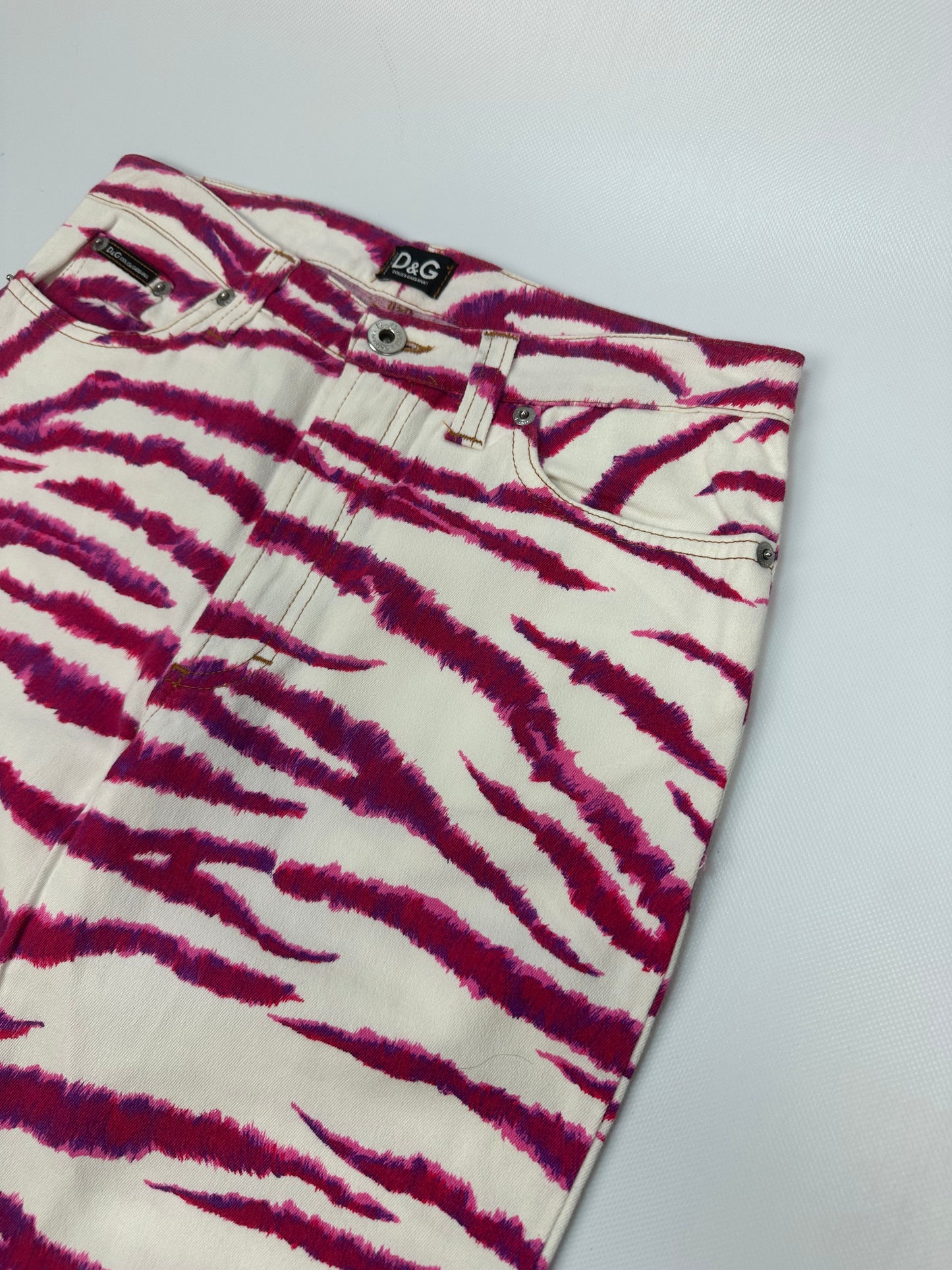 Vintage Dolce & Gabbana Hose weiß/pink Gr. 29