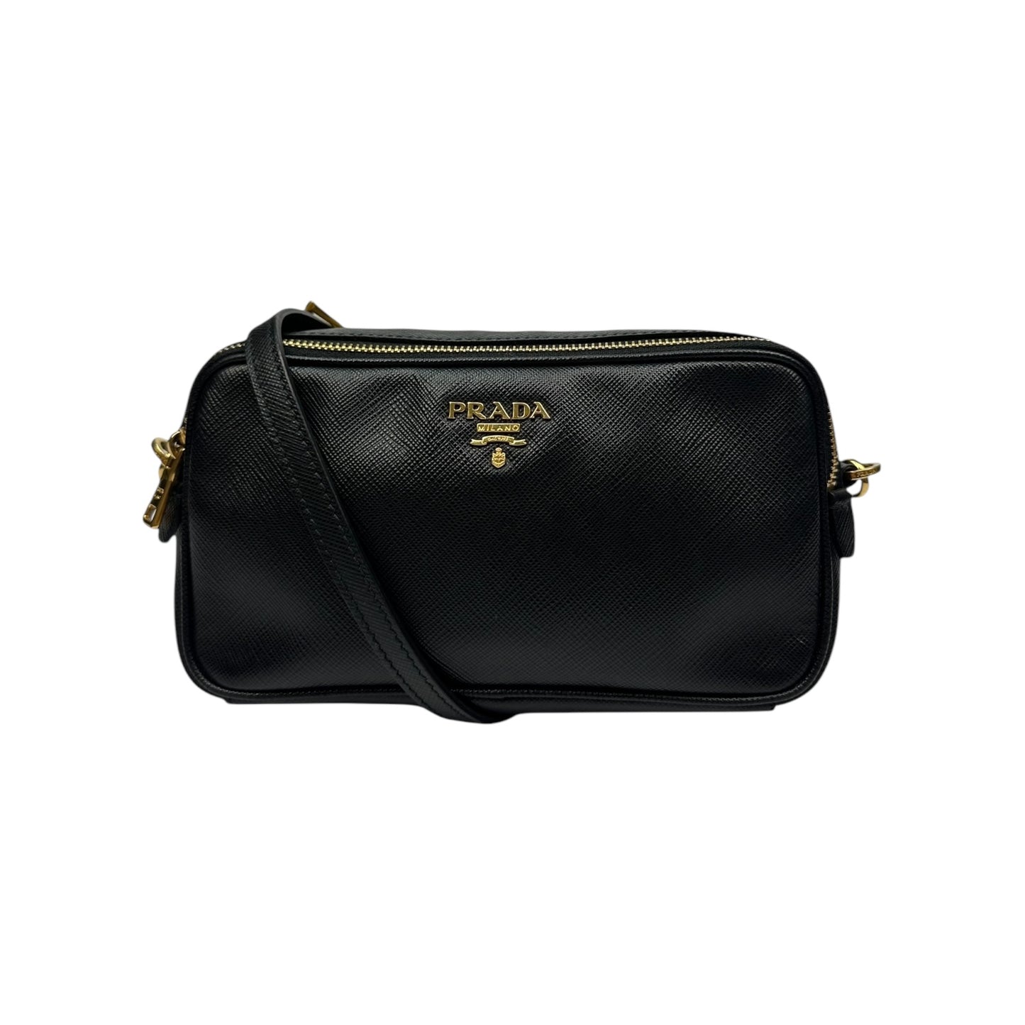 Prada Umhängetasche schwarz/gold