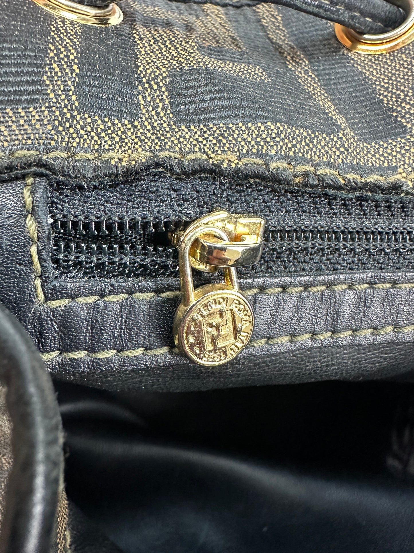 Vintage Fendi Umhängetasche braun/gold