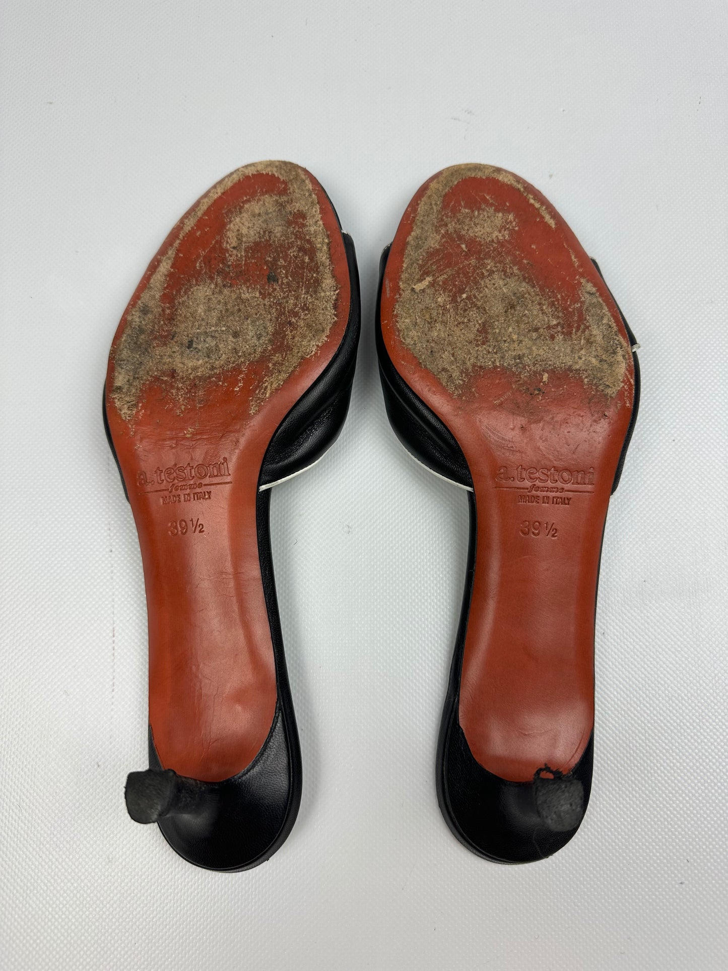 Vintage A.Testoni Pumps schwarz/grün/rot Gr. 39,5