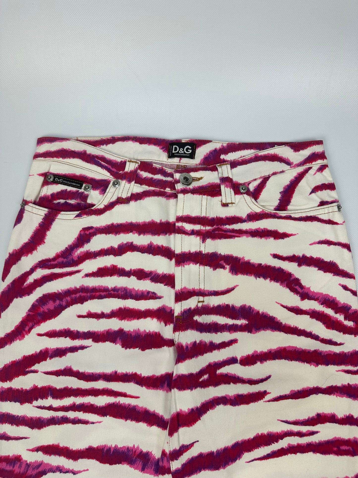 Vintage Dolce & Gabbana Hose weiß/pink Gr. 29