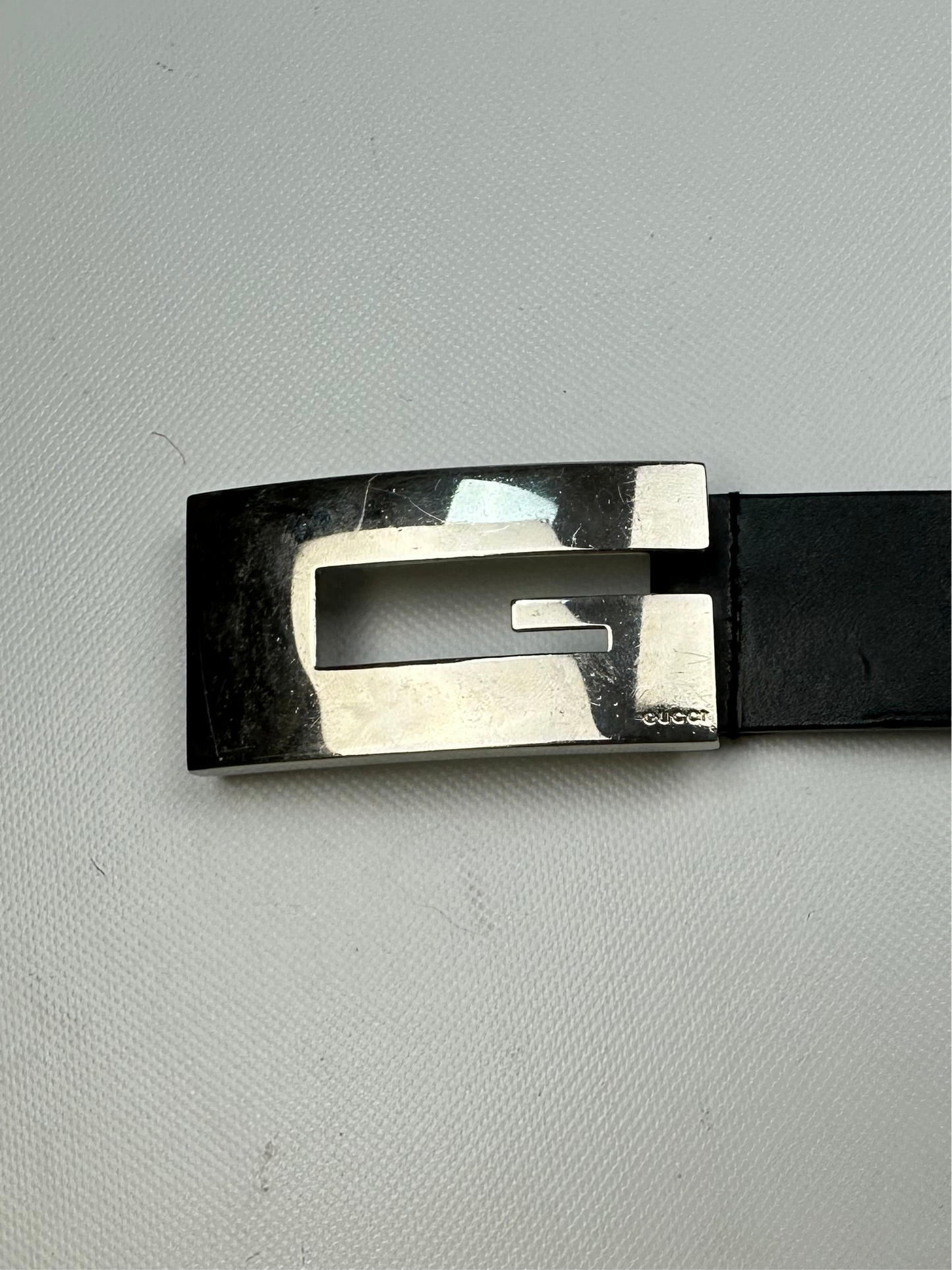 Vintage Gucci Gürtel schwarz/silber Gr. 80