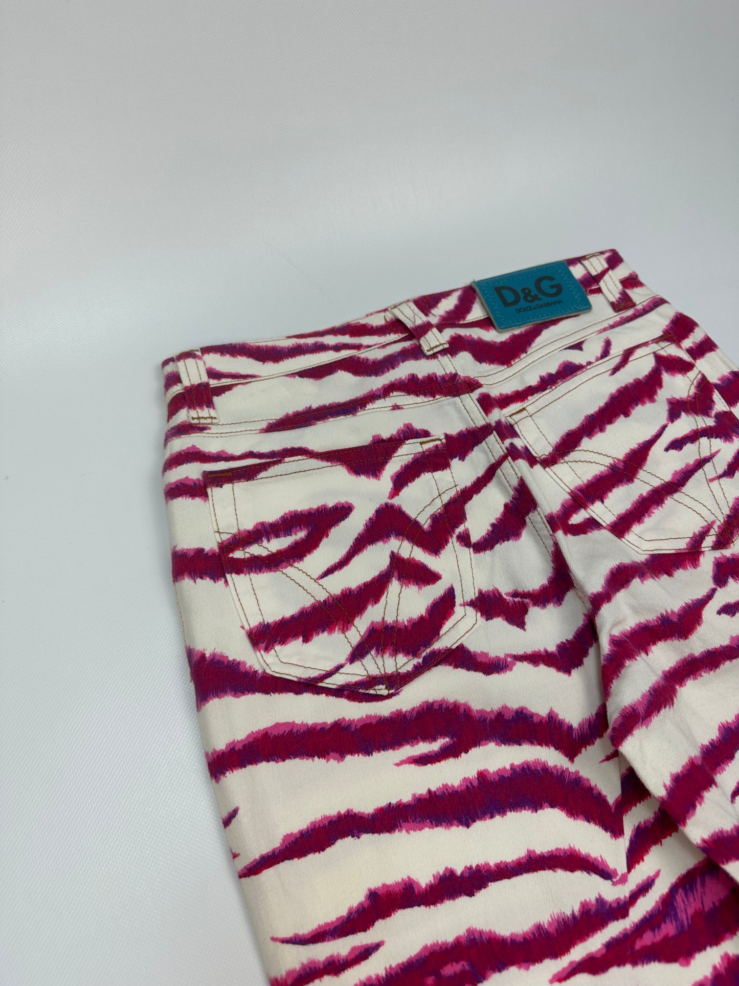 Vintage Dolce & Gabbana Hose weiß/pink Gr. 29