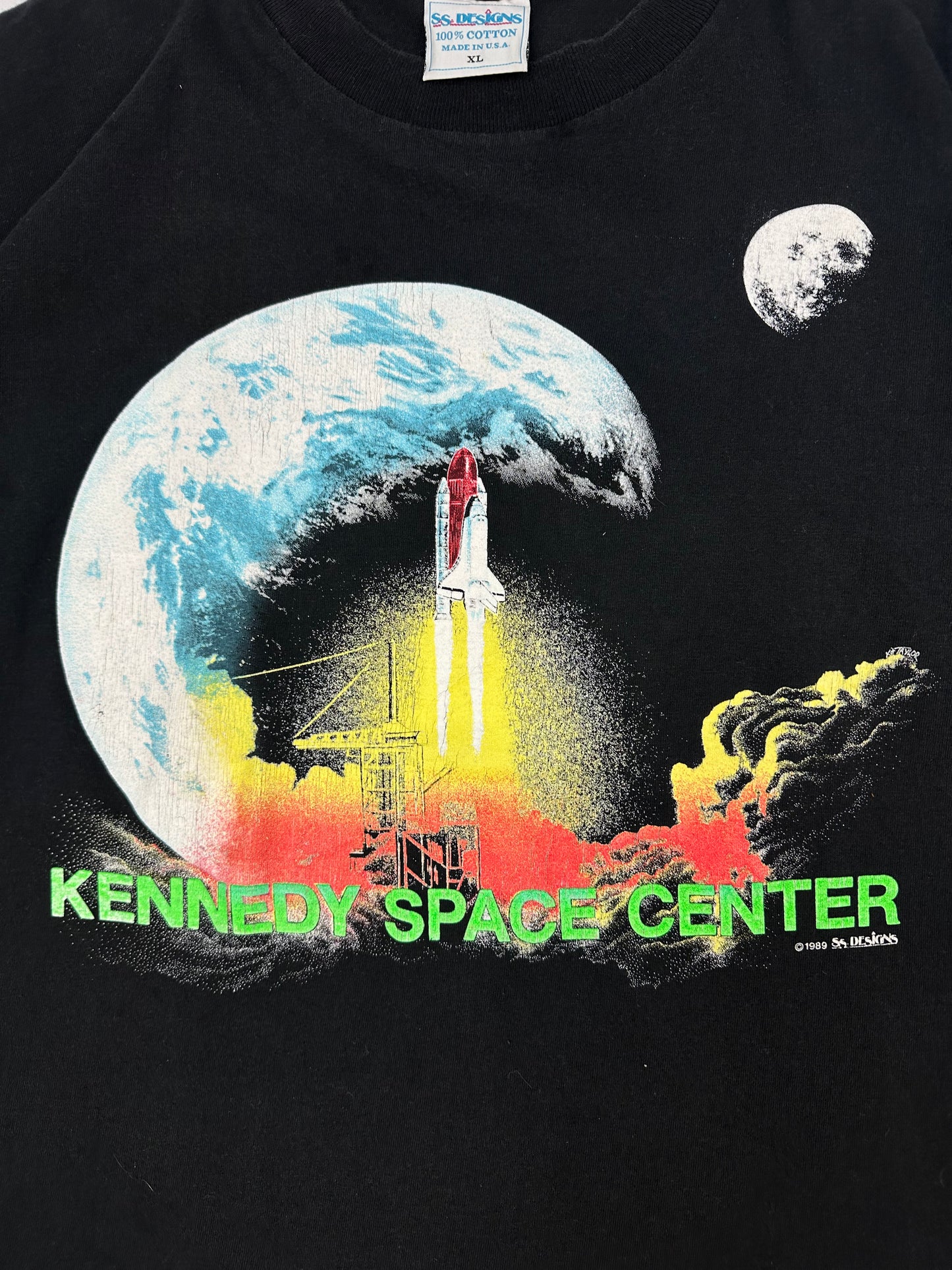 Vintage „Kennedy Space Center“ T-Shirt schwarz Gr. XL