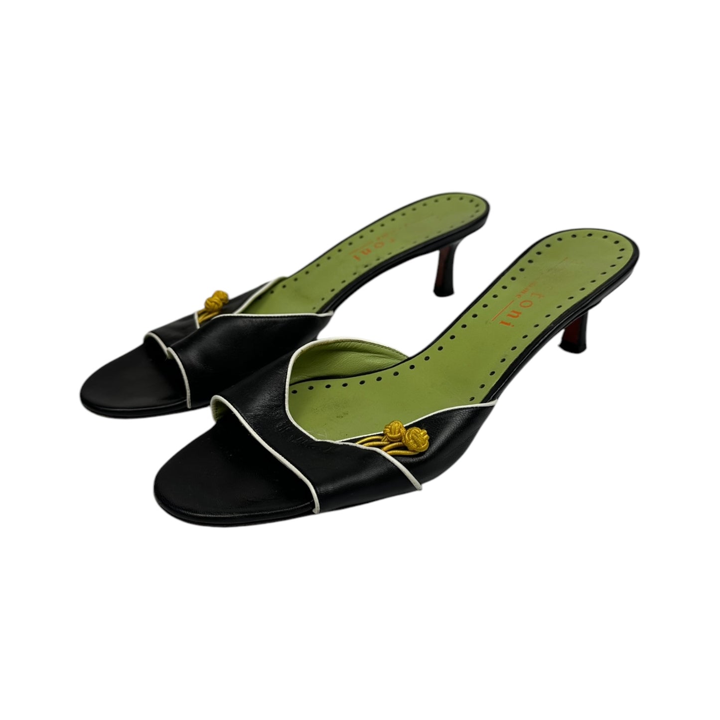Vintage A.Testoni Pumps schwarz/grün/rot Gr. 39,5