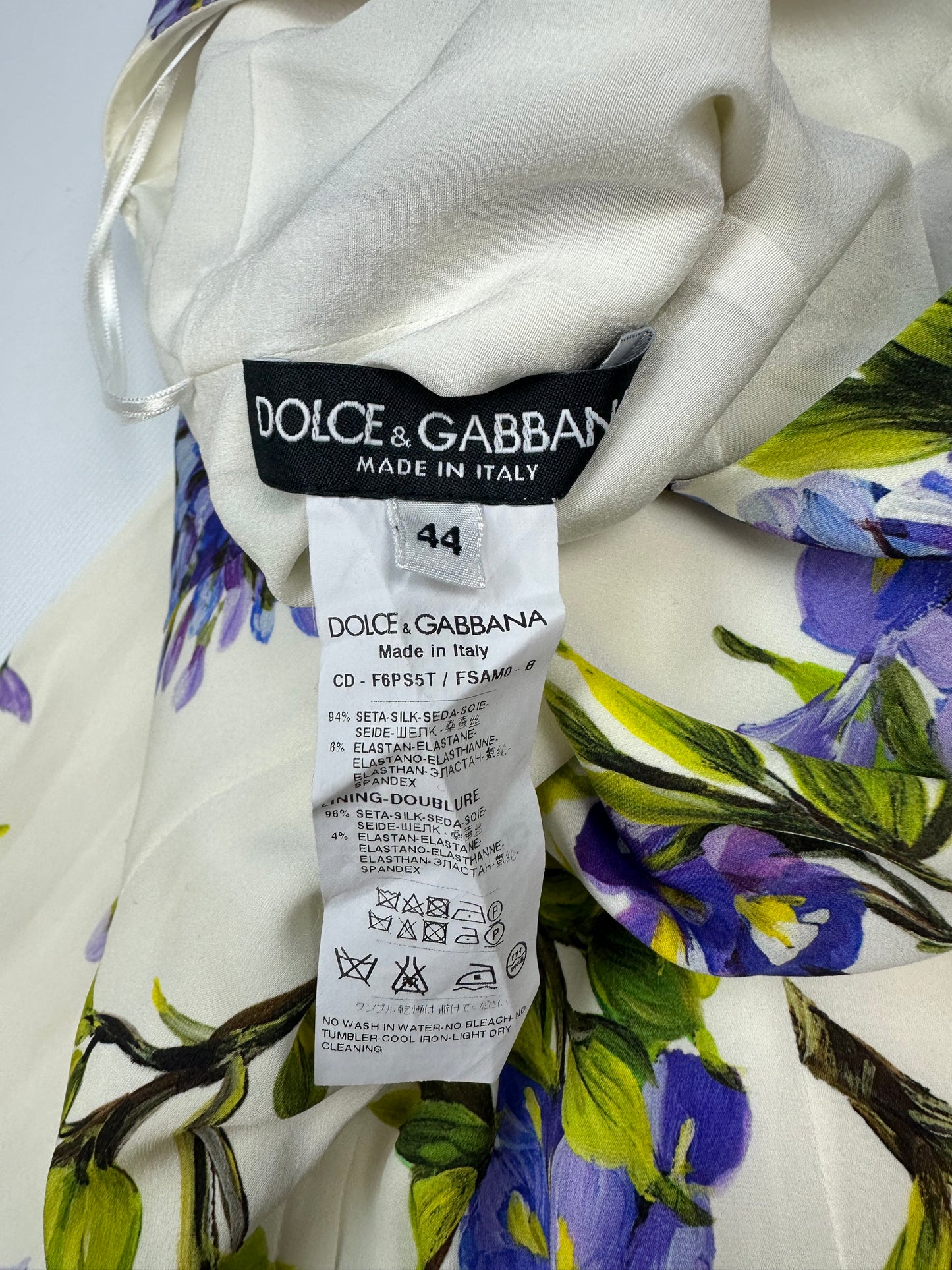 Dolce & Gabbana Kleid weiß/lila/grün Gr. 44