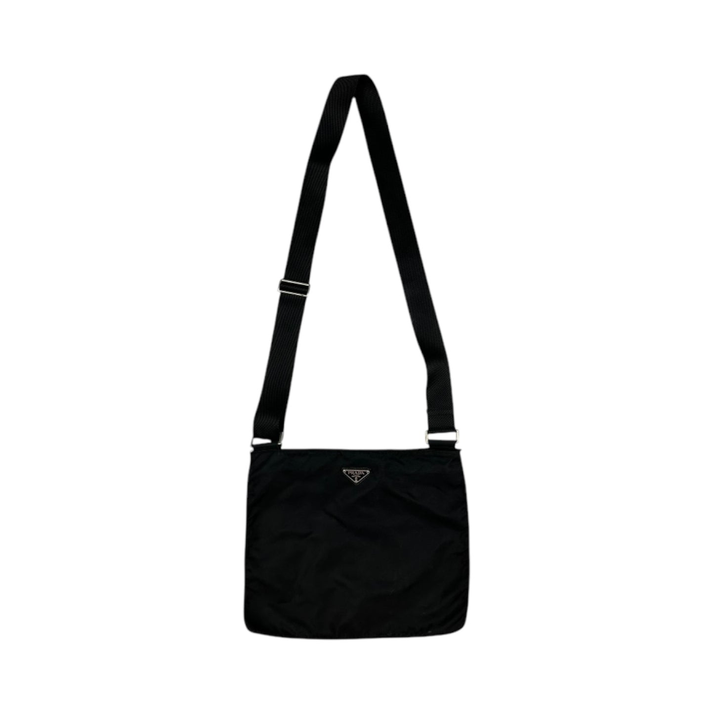 Vintage Prada Nylon Messenger Umhängetasche schwarz