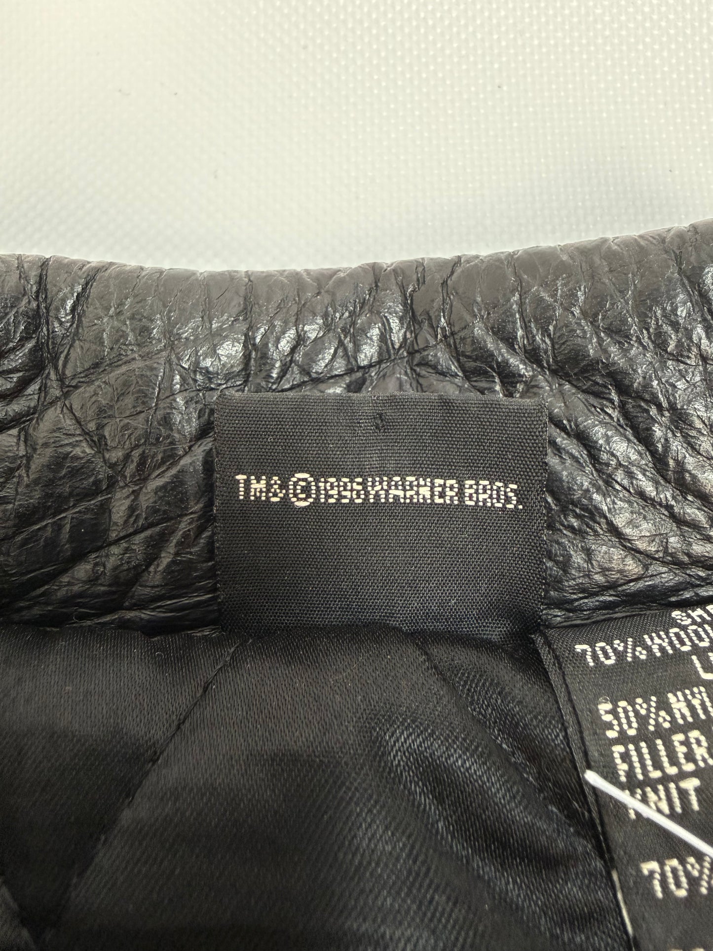 Vintage Warner Bros. Leder / Collagejacke schwarz Gr. L