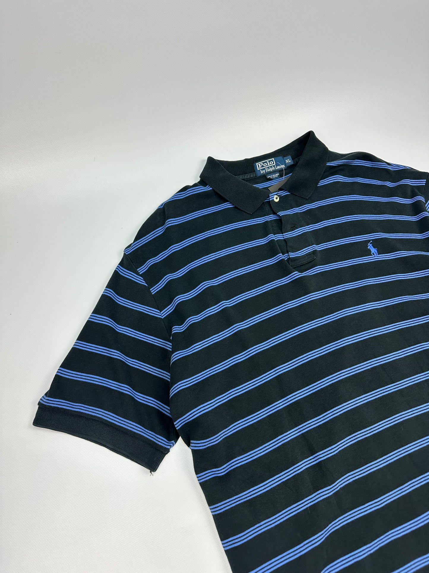 Vintage Polo Ralph Lauren Polohemd blau/schwarz XL