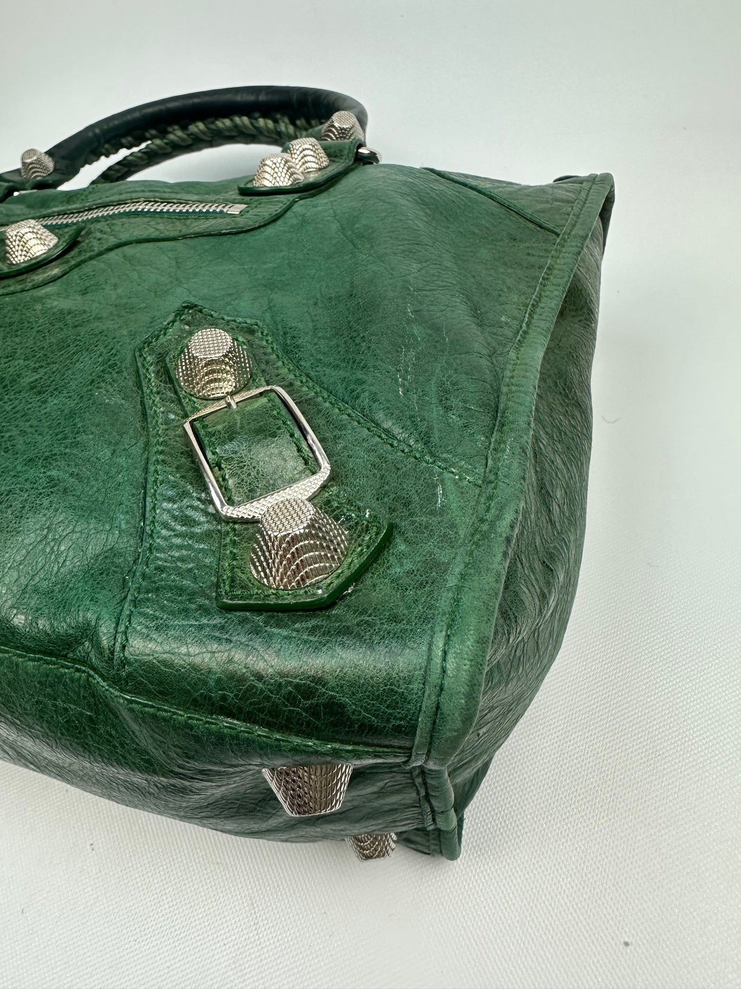 Vintage Balenciaga City bag grün