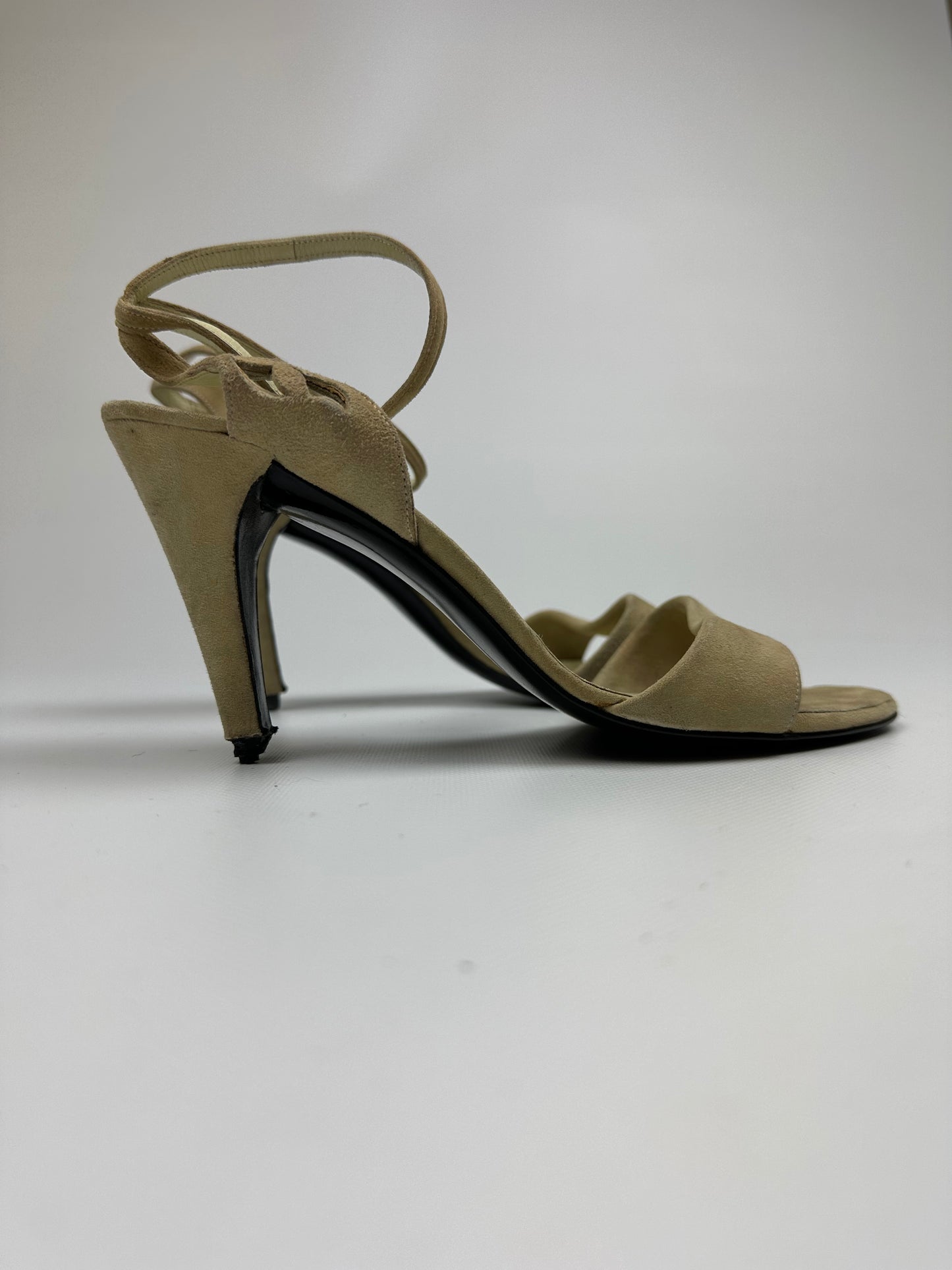 Vintage Christian Dior Heels beige/schwarz Gr. 38