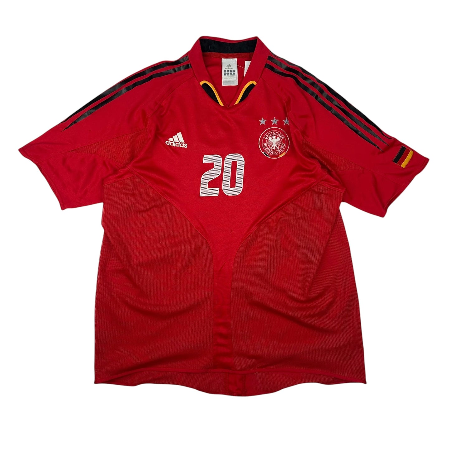 Vintage Adidas Deutschland Podolski Fußballtrikot rot XXL